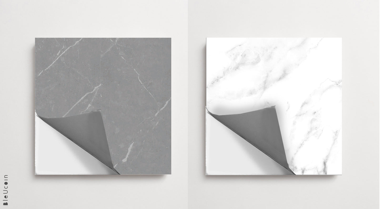 Marble Grey & White Checker Peel & Stick Tile