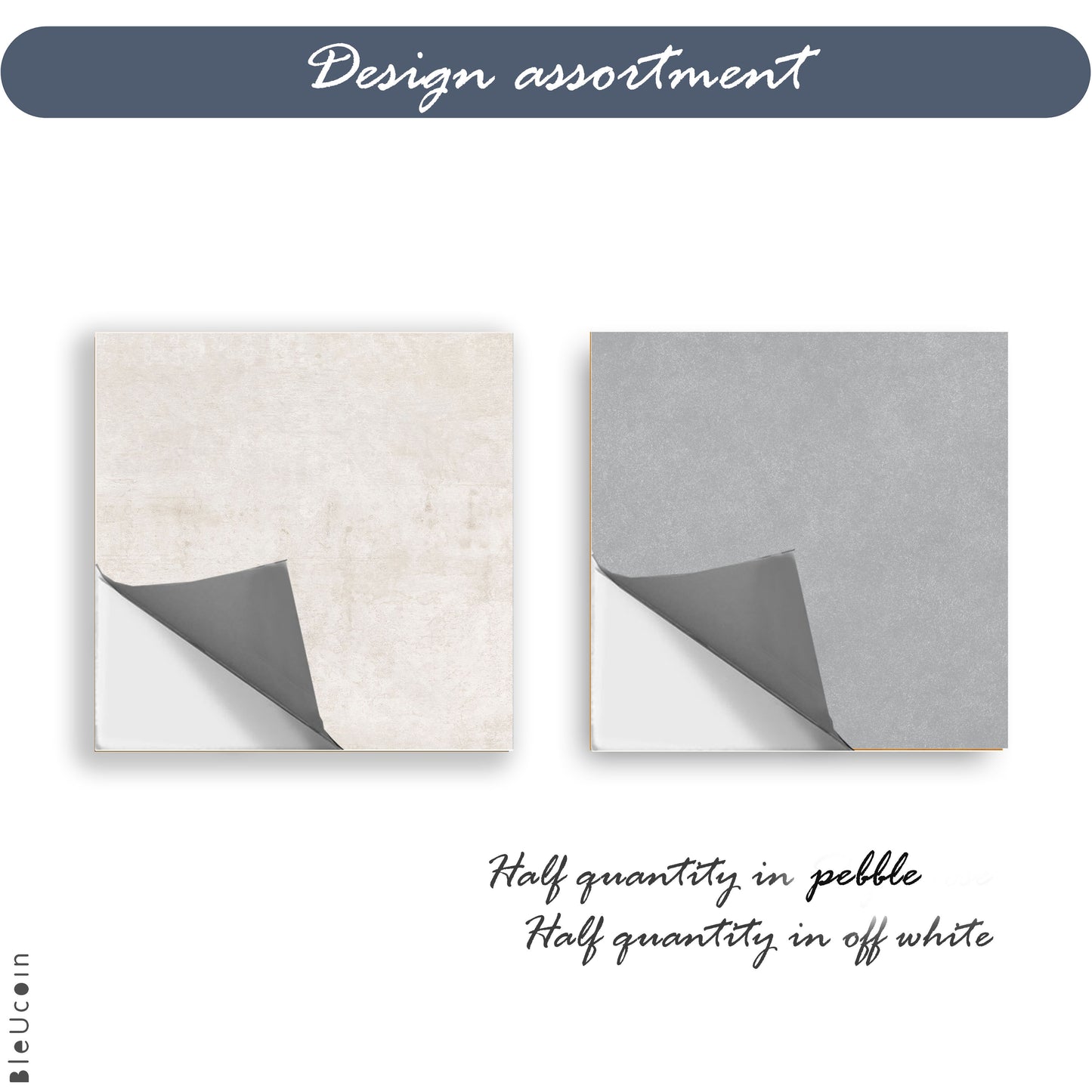 50% DISCOUNT - Pebble & Off -White 8" x 8" - 50 Pcs A/S