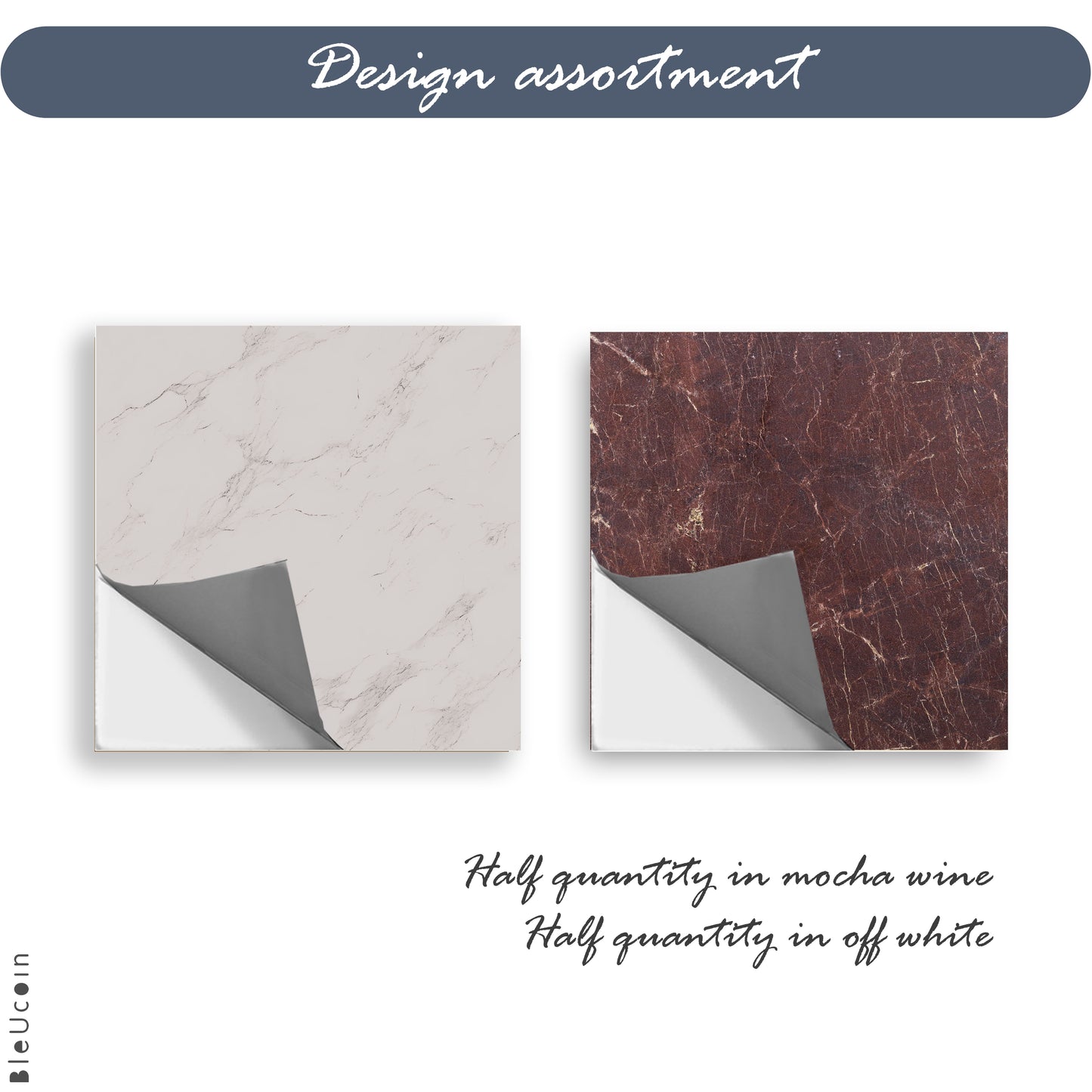Mocha Wine Marble Checker Premium Peel and Stick Floor Tile Stickers | Removable, Renter friendly with Anti-Slip finish in sturdy 520 microns
