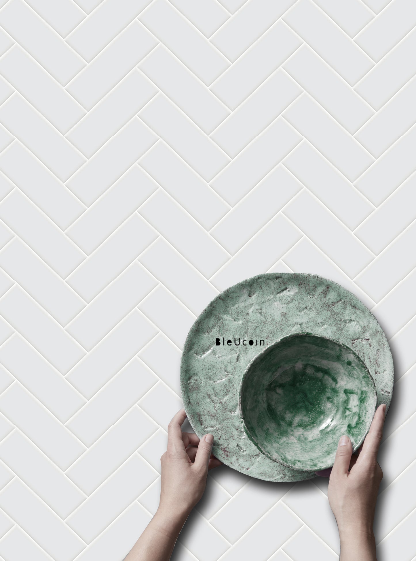 Ivory Herringbone Peel & Stick Tile