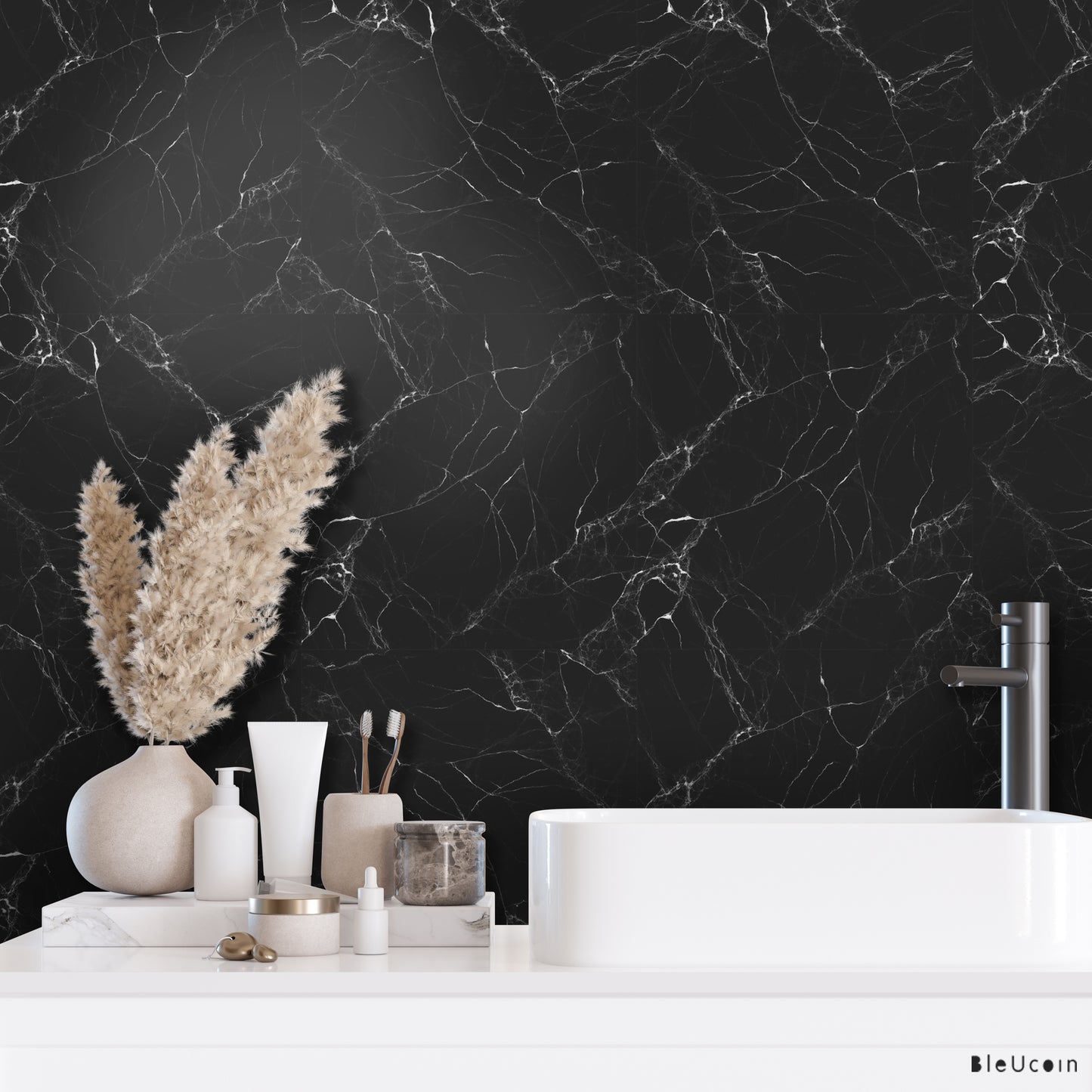 Black Marble Peel & Stick Tile
