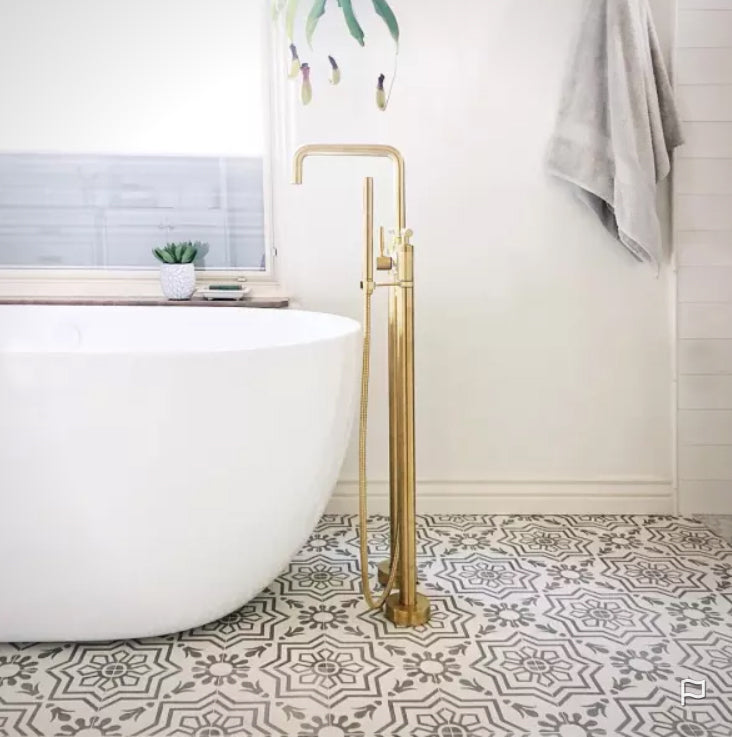 Antalya Light Premium Peel and Stick Floor Tile Stickers | Removable, Renter friendly with Anti-Slip finish in sturdy 520 microns