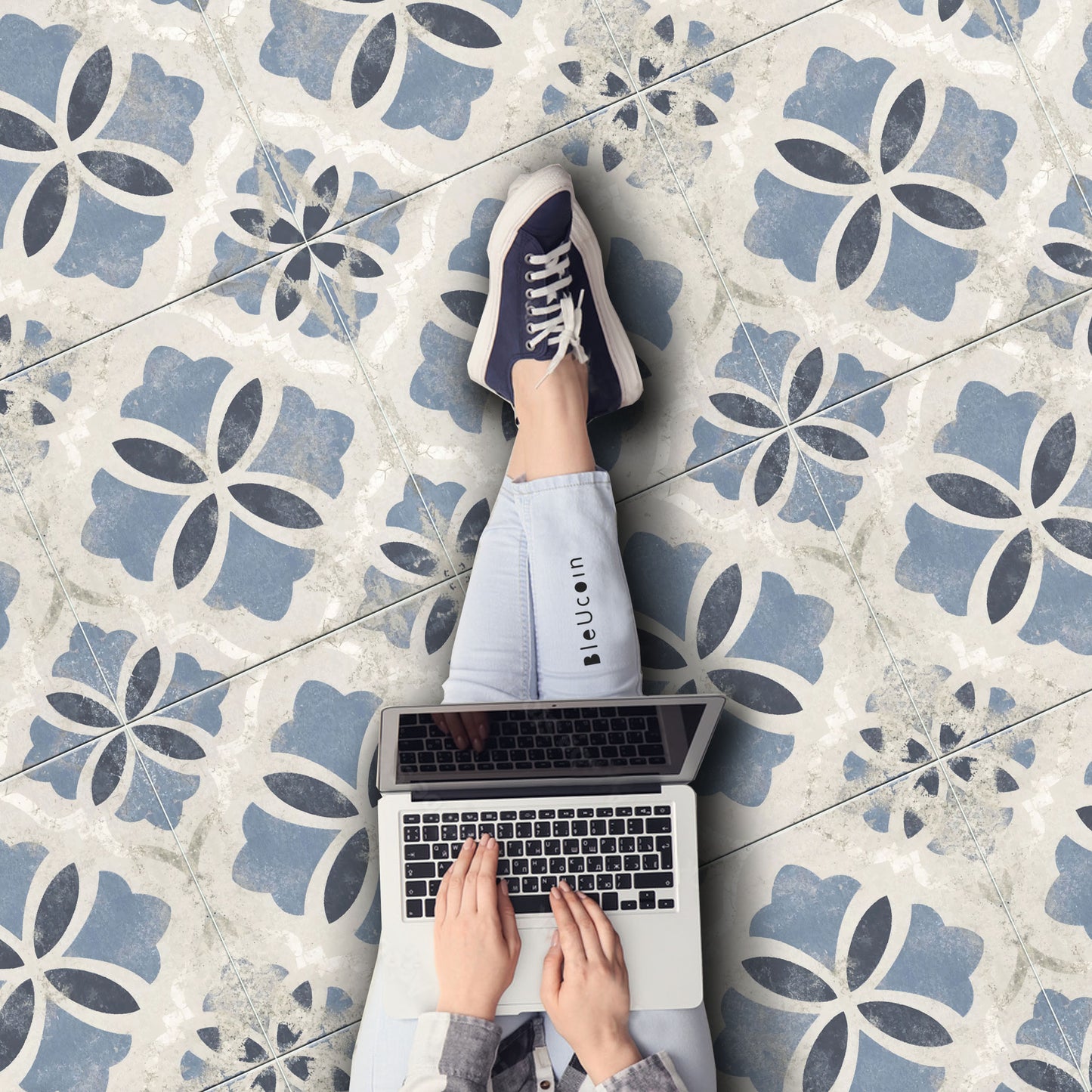 Rockhill Premium Peel and Stick Floor Tile Stickers | Removable, Renter friendly with Anti-Slip finish in sturdy 520 microns