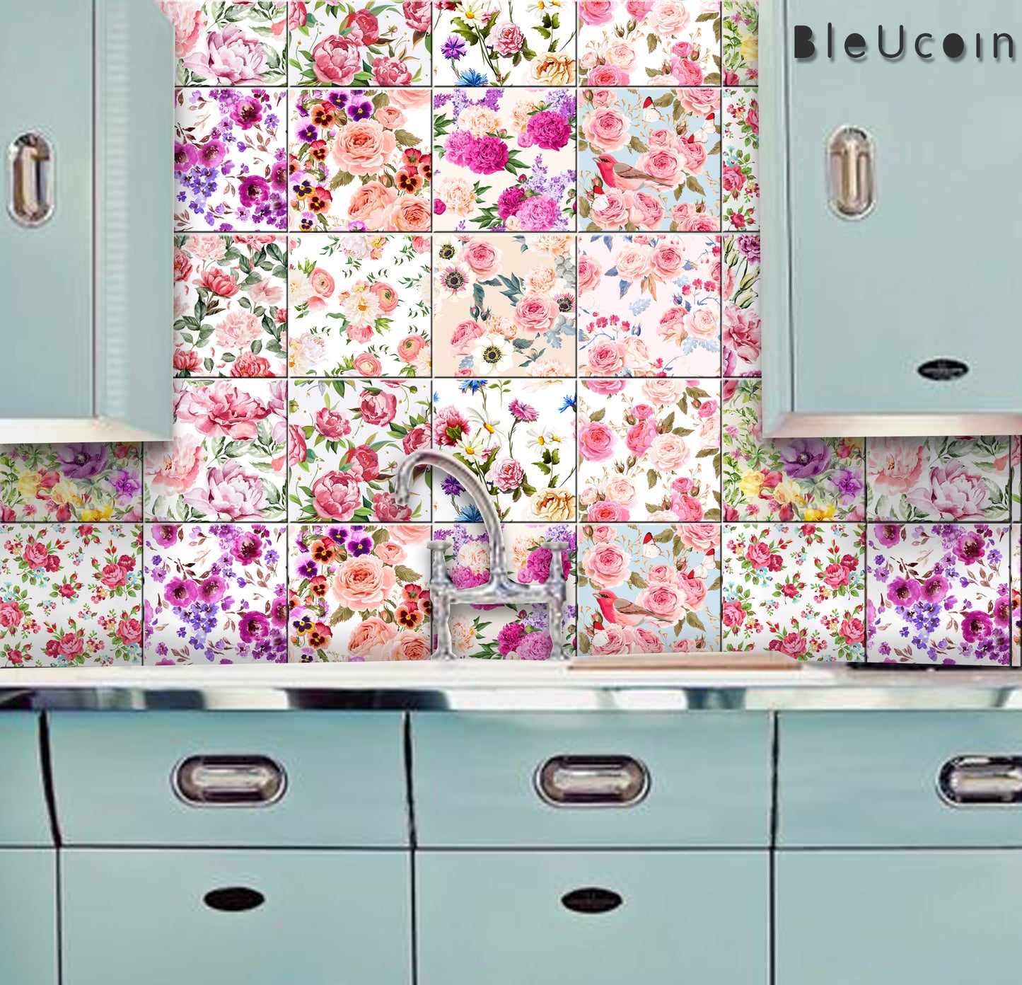English Rose Peel & Stick Tile