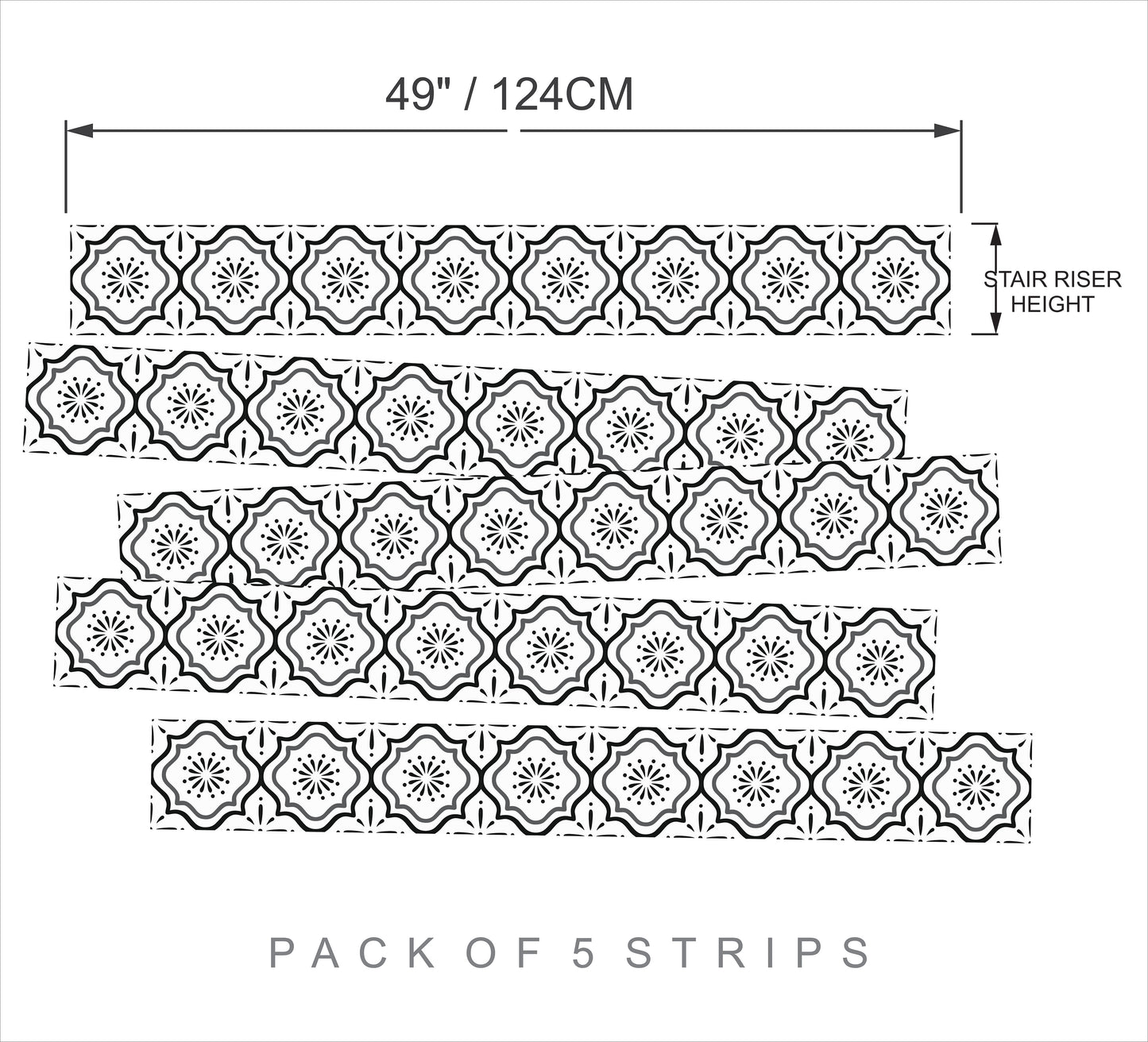 50% DISCOUNT - Belmount Stair Riser 7"x 49" - 5 Strips