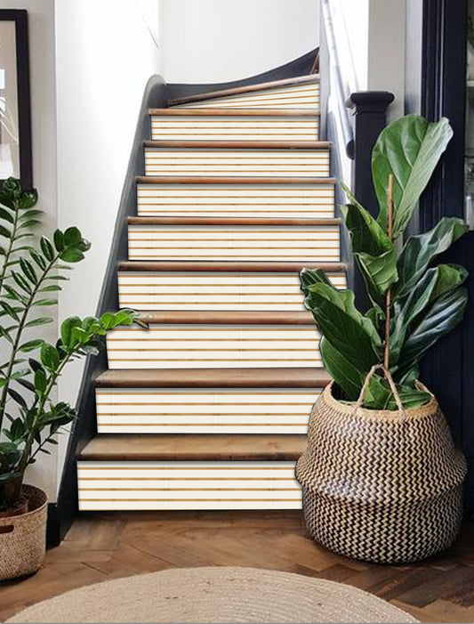 Subway Stripe Tan Peel & Stick Stair Strips