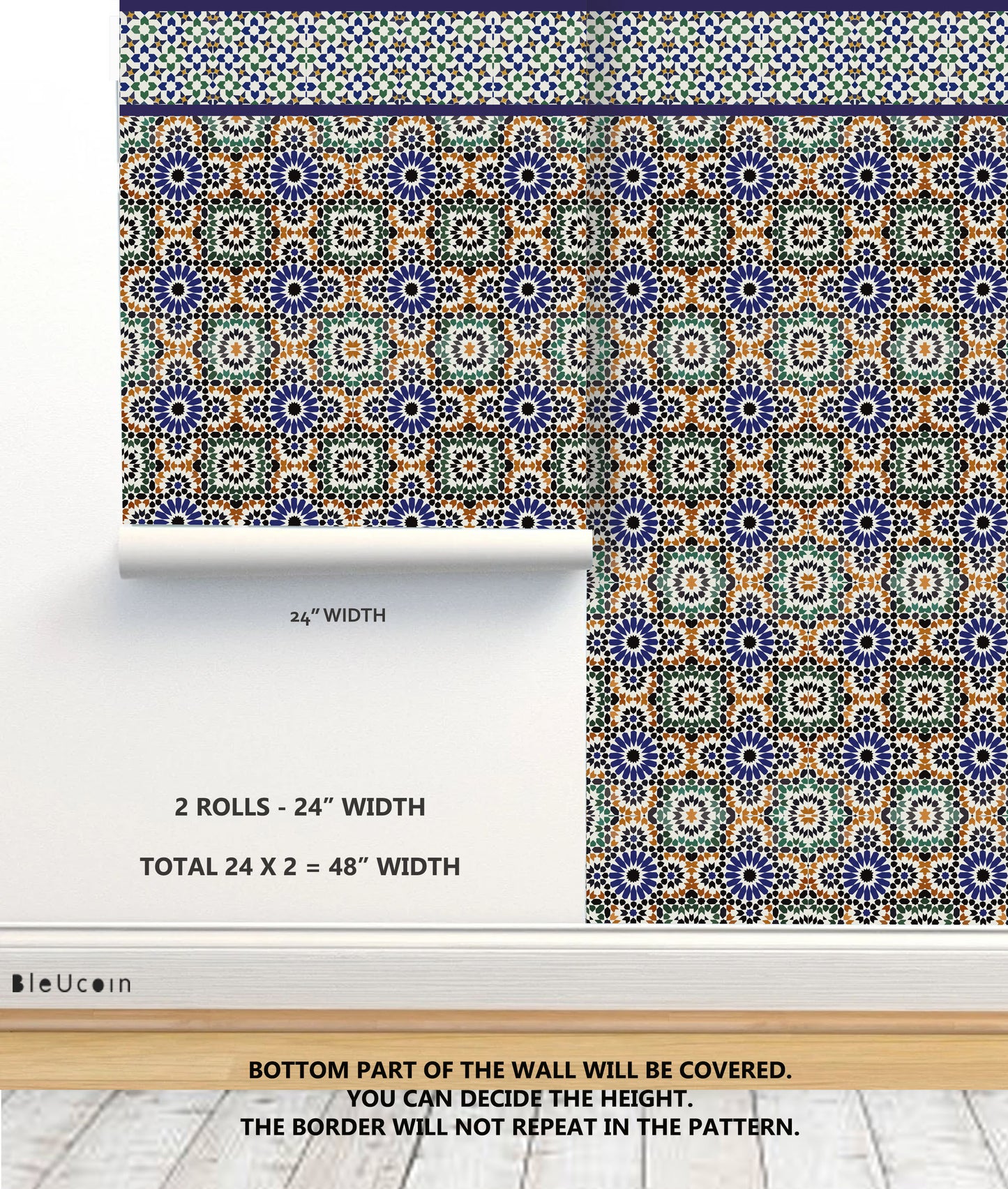 Moroccan Half Wall Wallpaper