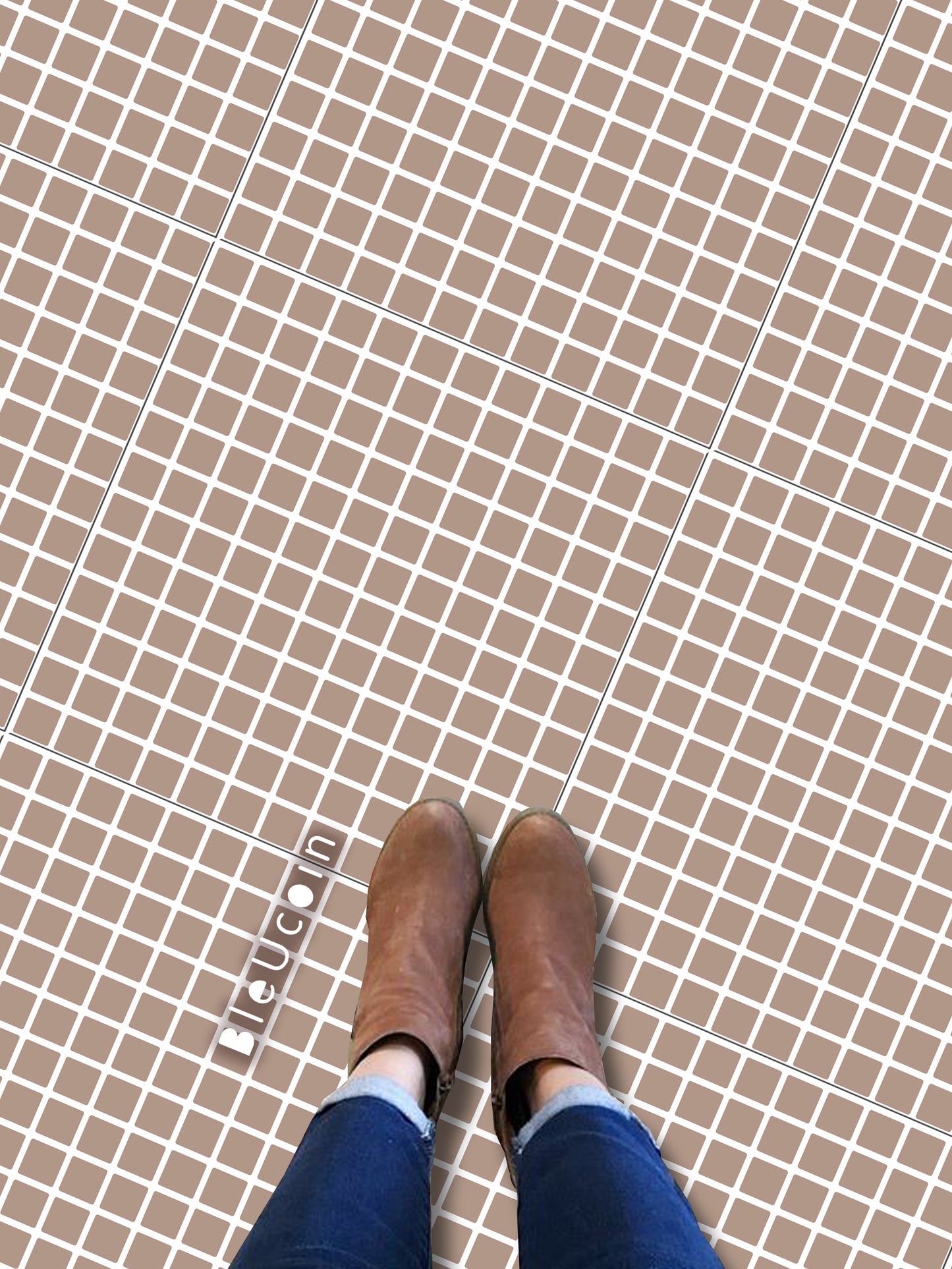 Dax Premium Peel and Stick Floor Tile Stickers | Removable, Renter friendly with Anti-Slip finish in sturdy 520 microns