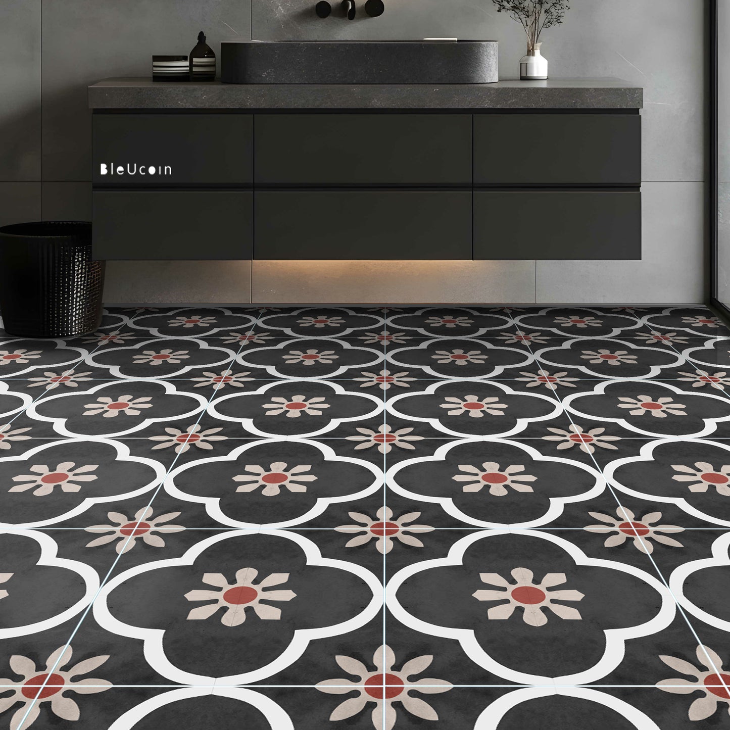 Pushkar Premium Peel and Stick Floor Tile Stickers | Removable, Renter friendly with Anti-Slip finish in sturdy 520 microns