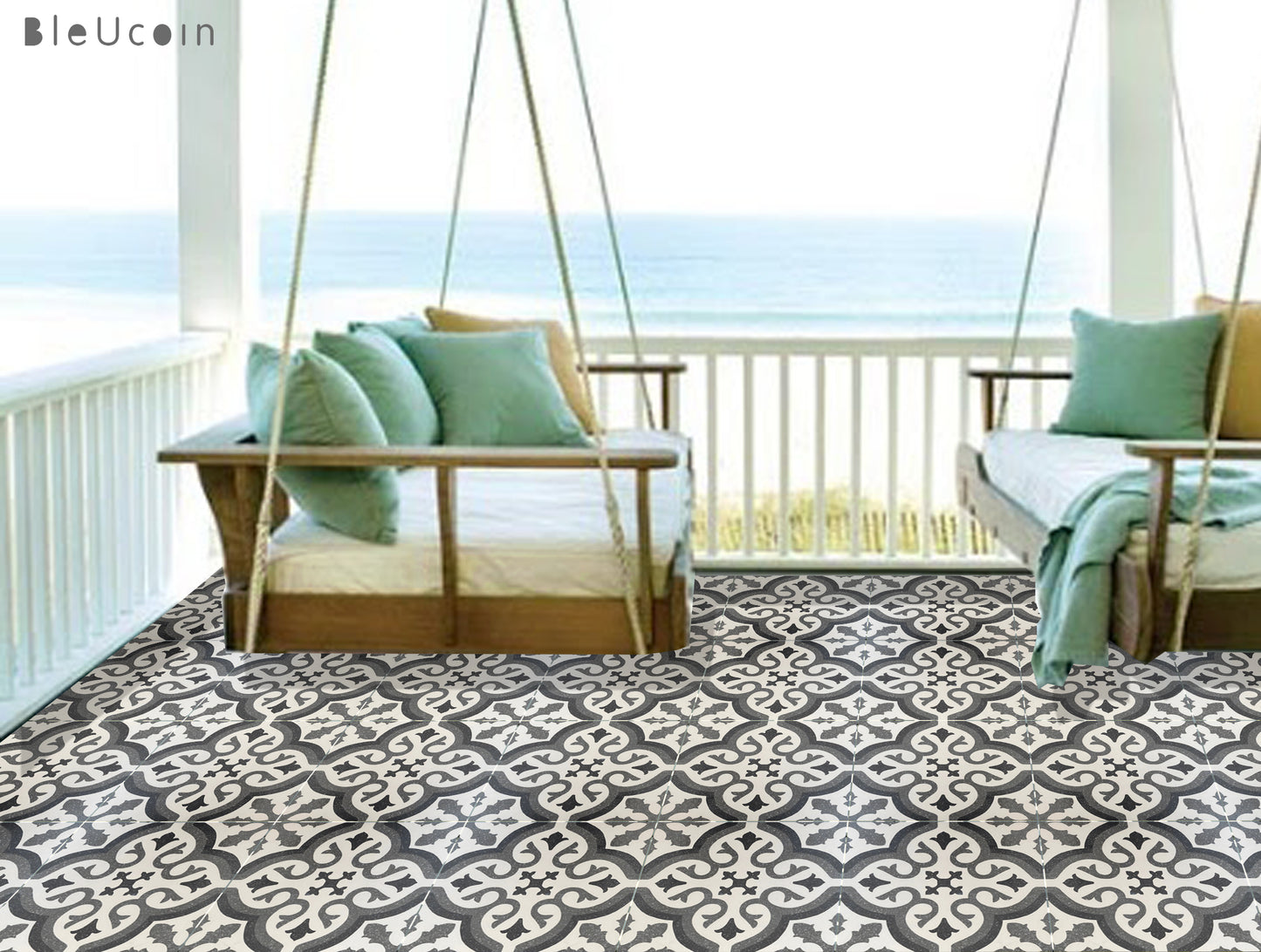 Corby Premium Peel and Stick Floor Tile Stickers | Removable, Renter friendly with Anti-Slip finish in sturdy 520 microns