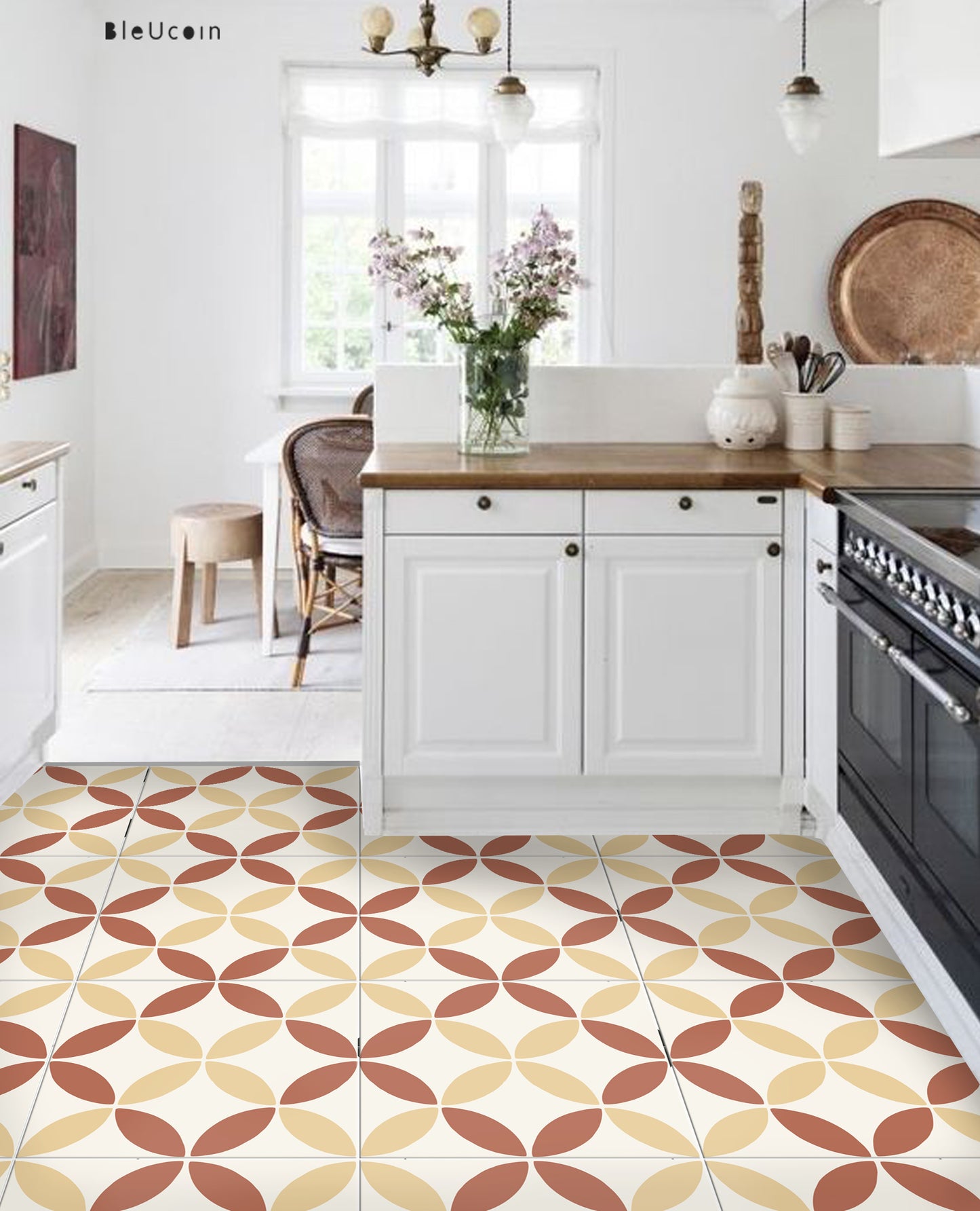 Barcelona Rust Premium Peel and Stick Floor Tile Stickers | Removable, Renter friendly with Anti-Slip finish in sturdy 520 microns
