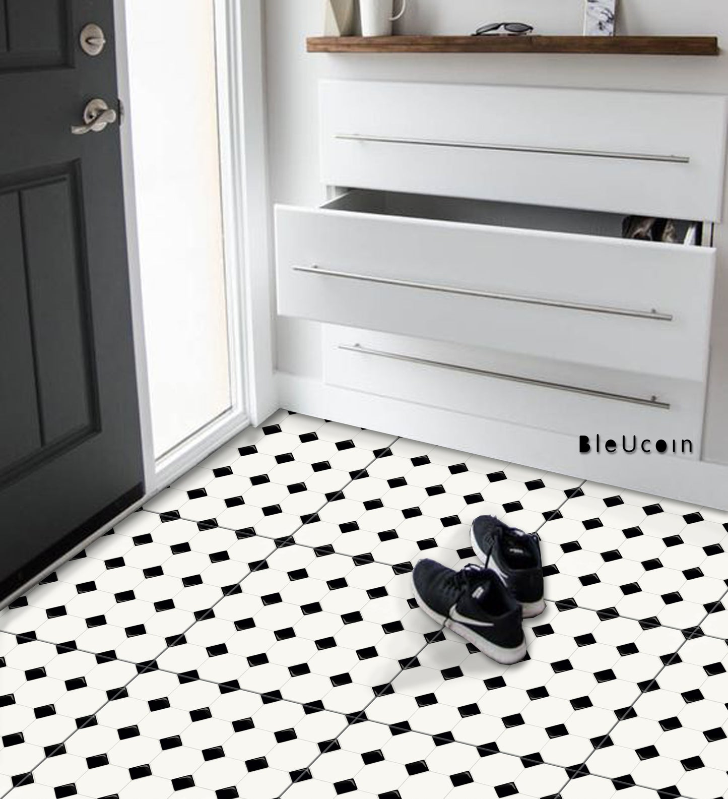 Newcastle Premium Peel and Stick Floor Tile Stickers | Removable, Renter friendly with Anti-Slip finish in sturdy 520 microns