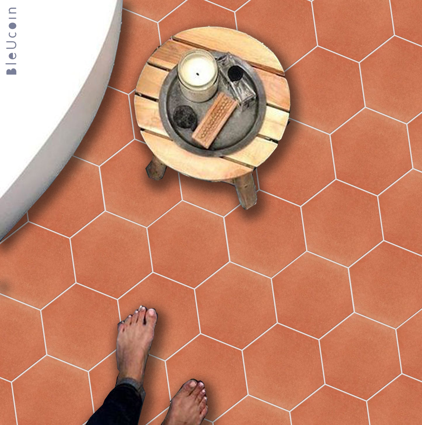 50% DISCOUNT - Ginger Hexagon 11" x 13" - 40 pcs matt
