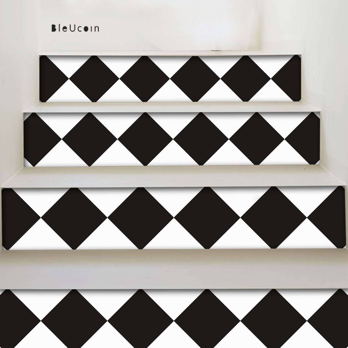 Diamond Black & White Peel & Stick Stair Strips