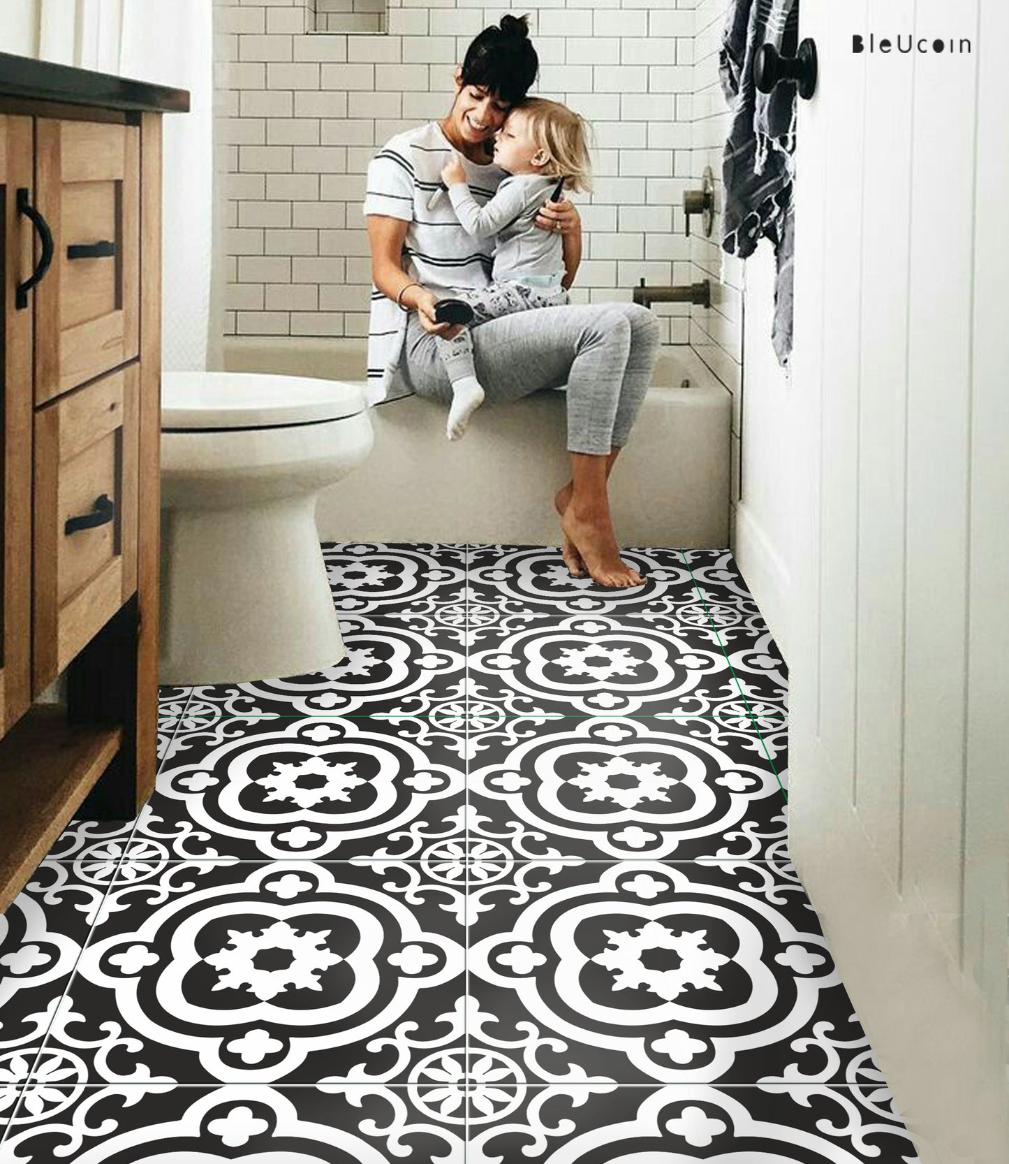 Panama Premium Peel and Stick Floor Tile Stickers | Removable, Renter friendly with Anti-Slip finish in sturdy 520 microns