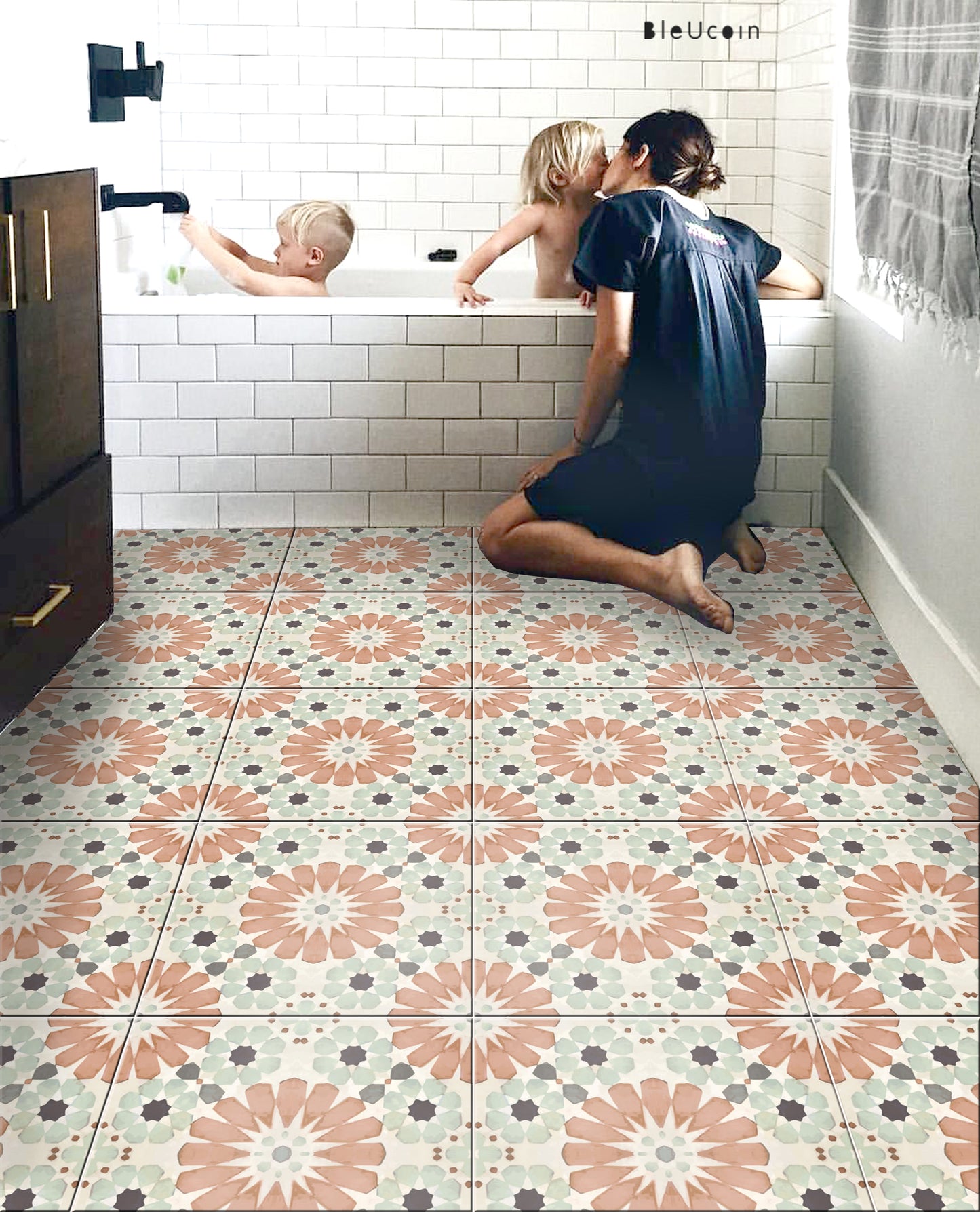 Ivora Premium Peel and Stick Floor Tile Stickers | Removable, Renter friendly with Anti-Slip finish in sturdy 520 microns