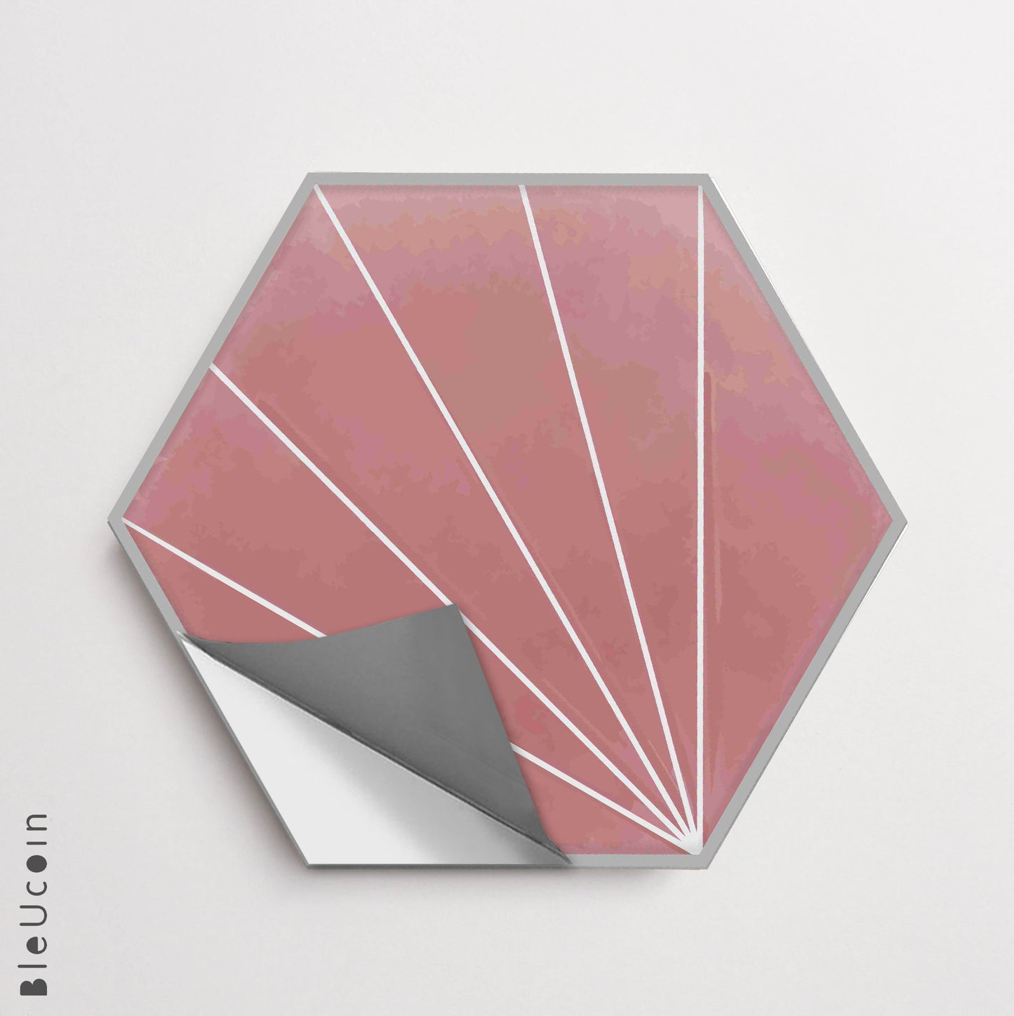 50% DISCOUNT - Kobe Rose Hexagon 9.50" x 11" - 44 pcs Anti - Slip ( With Grey Grout )