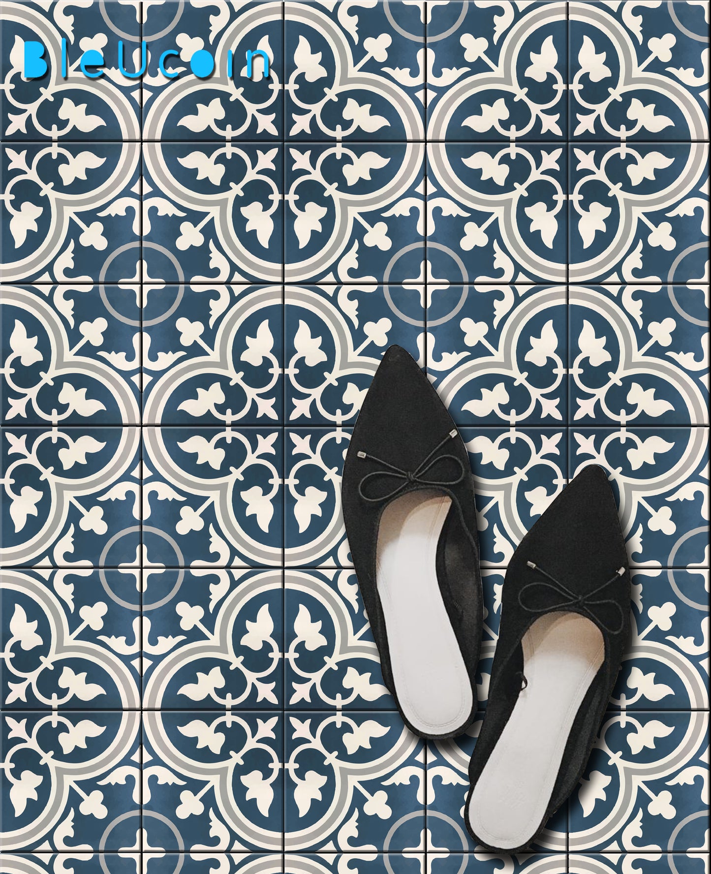 Bruges Premium Peel and Stick Floor Tile Stickers | Removable, Renter friendly with Anti-Slip finish in sturdy 520 microns