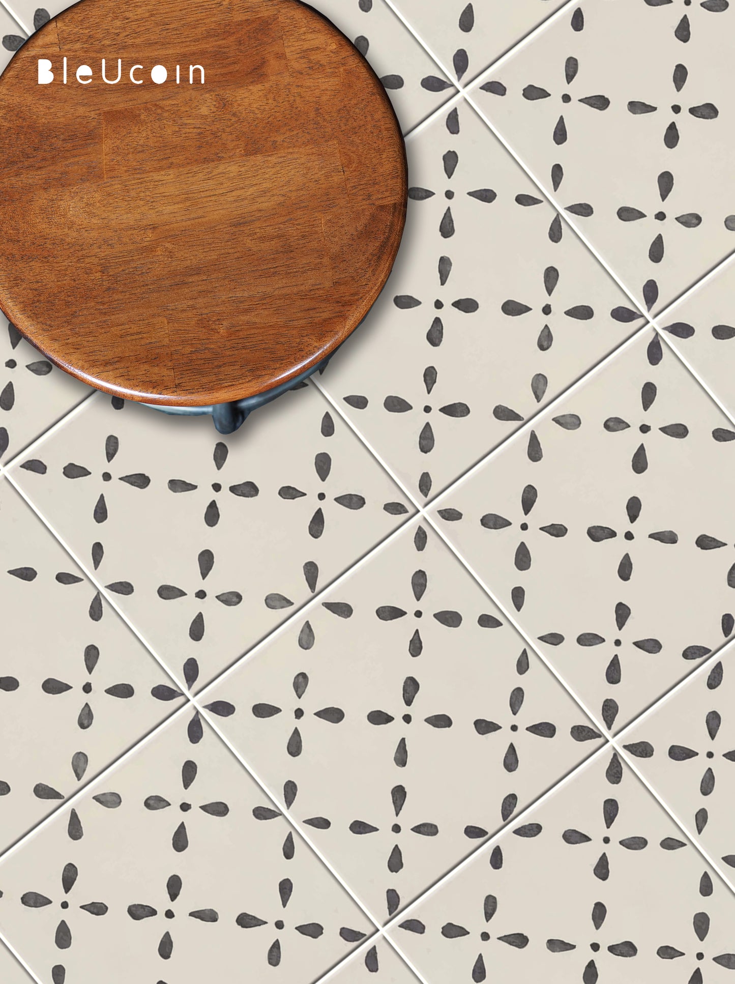 Yokohama Premium Peel and Stick Floor Tile Stickers | Removable, Renter friendly with Anti-Slip finish in sturdy 520 microns
