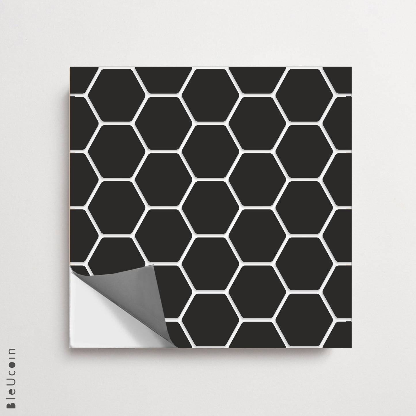 Iwaki Black hexagon peel & stick tile