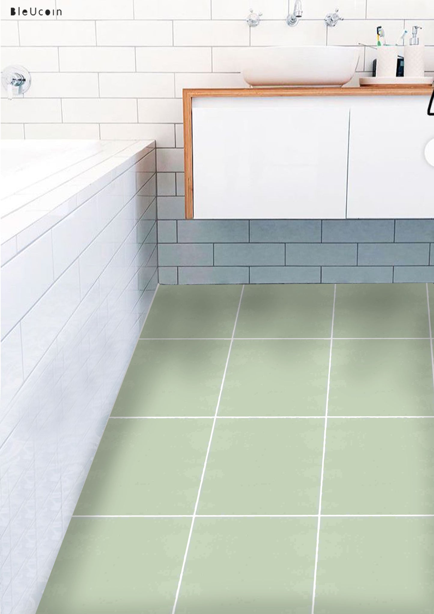 Canton Premium Peel and Stick Floor Tile Stickers | Removable, Renter friendly with Anti-Slip finish in sturdy 520 microns