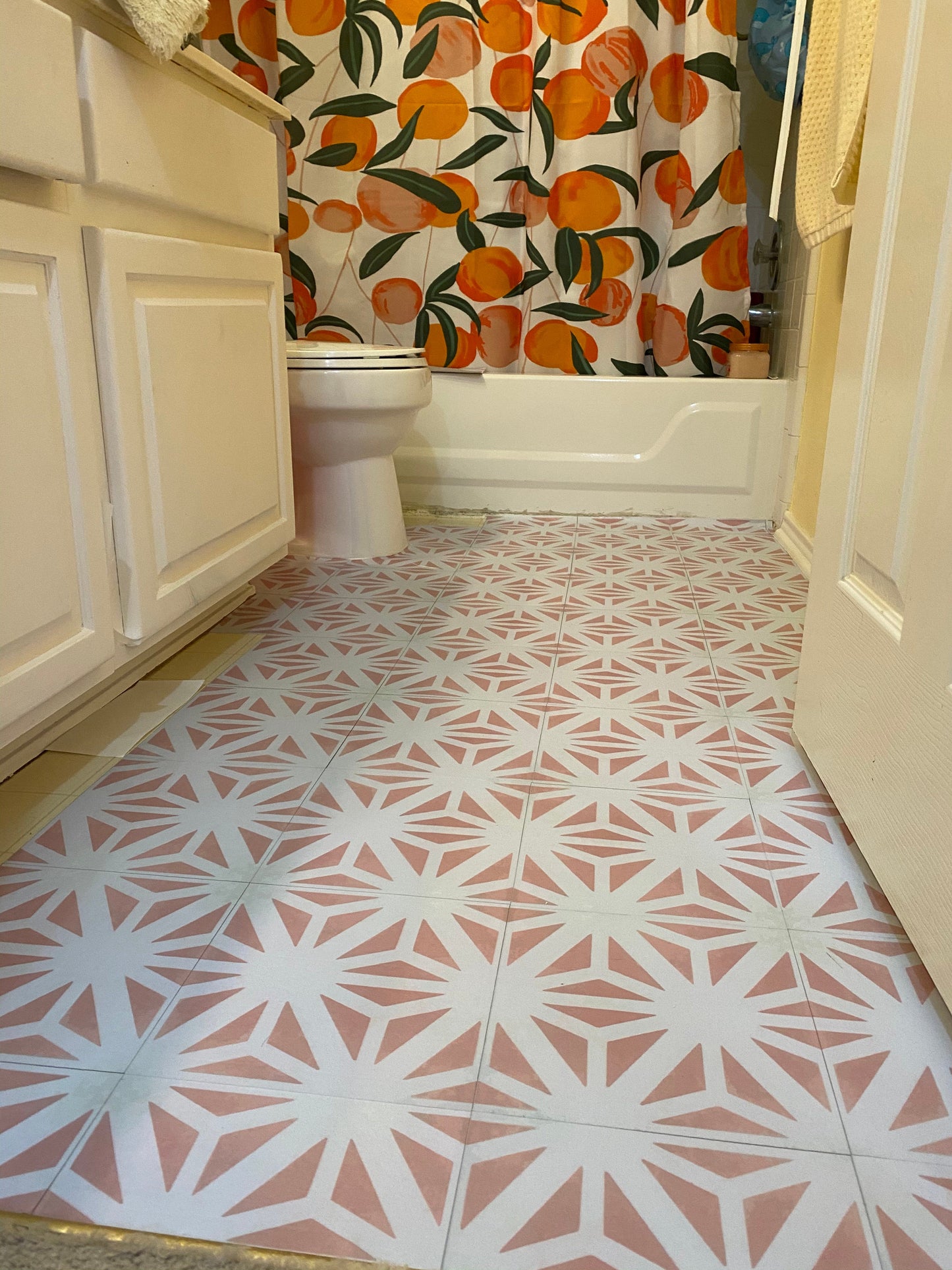 Verona Rouge Premium Peel and Stick Floor Tile Stickers | Removable, Renter friendly with Anti-Slip finish in sturdy 520 microns