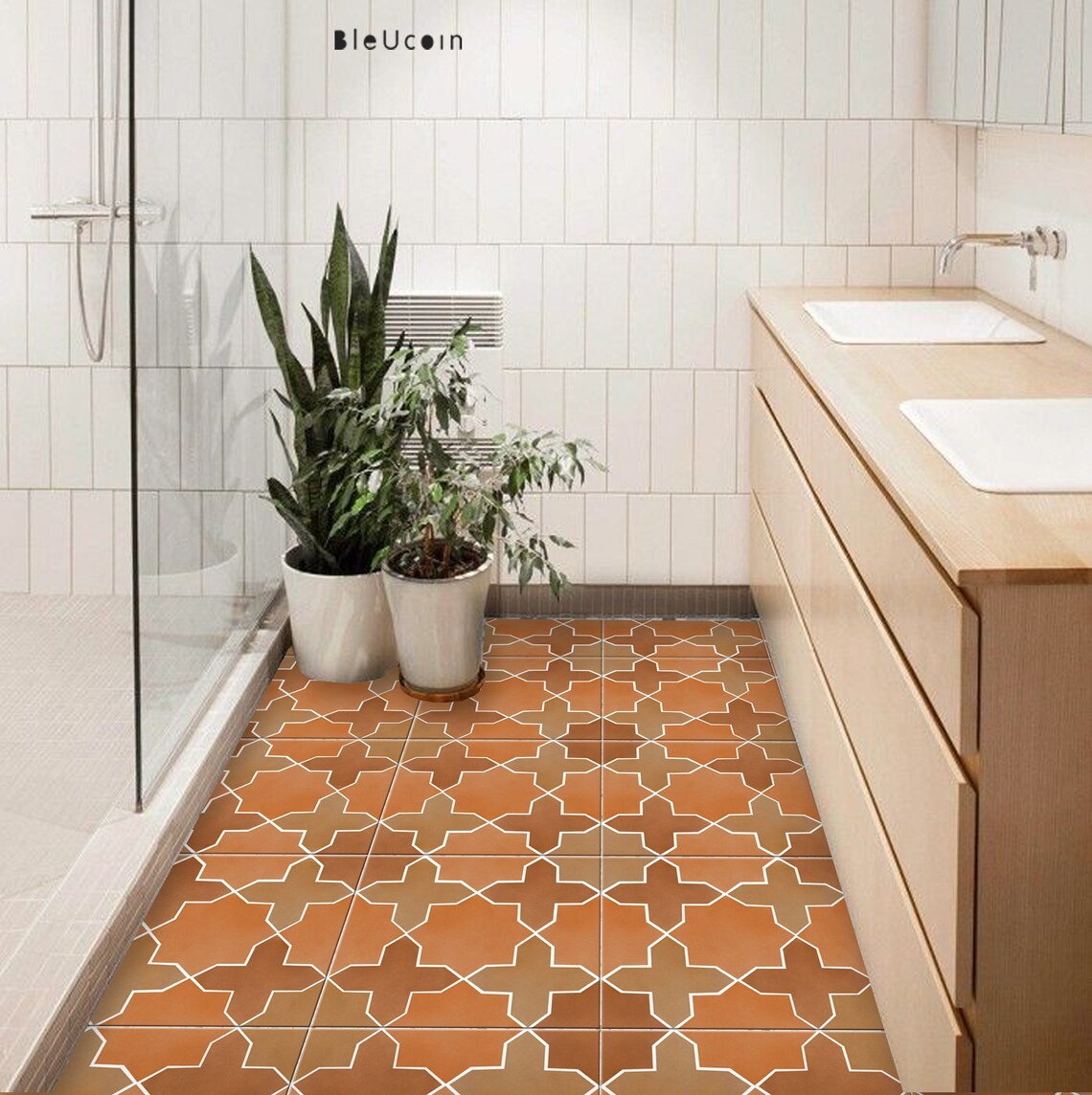 Boston Premium Peel and Stick Floor Tile Stickers | Removable, Renter friendly with Anti-Slip finish in sturdy 520 microns