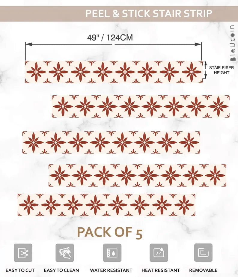 Pomona Ginger Peel & Stick Stair Strips