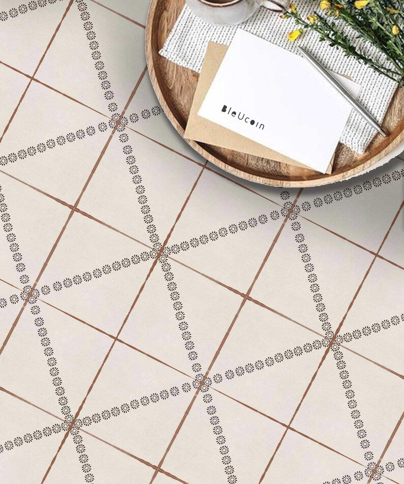 Nottingham Premium Peel and Stick Floor Tile Stickers | Removable, Renter friendly with Anti-Slip finish in sturdy 520 microns
