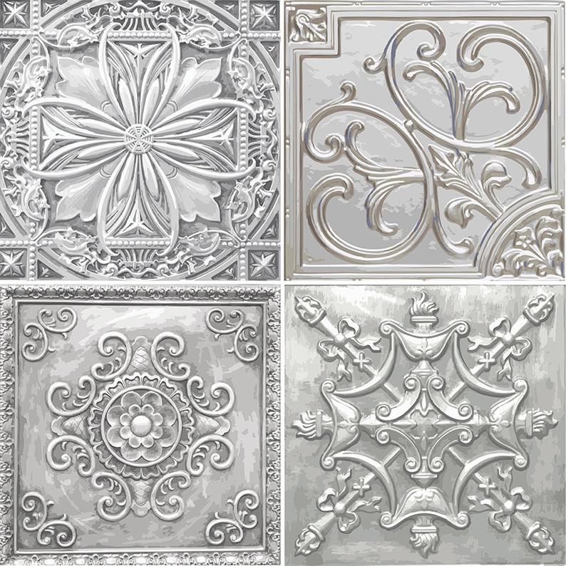 Tin Silver Peel & Stick Tile