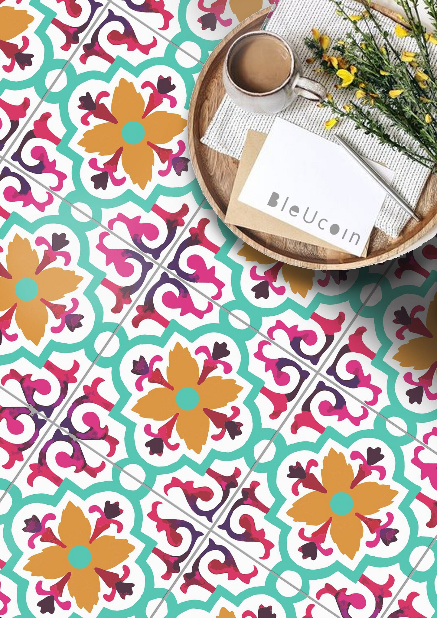 Antwerp Premium Peel and Stick Floor Tile Stickers | Removable, Renter friendly with Anti-Slip finish in sturdy 520 microns