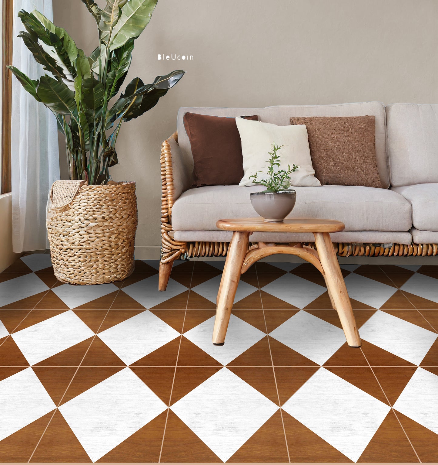 50% DISCOUNT - Diamond Wood 12" x 12" = 12 pcs Anti - Slip