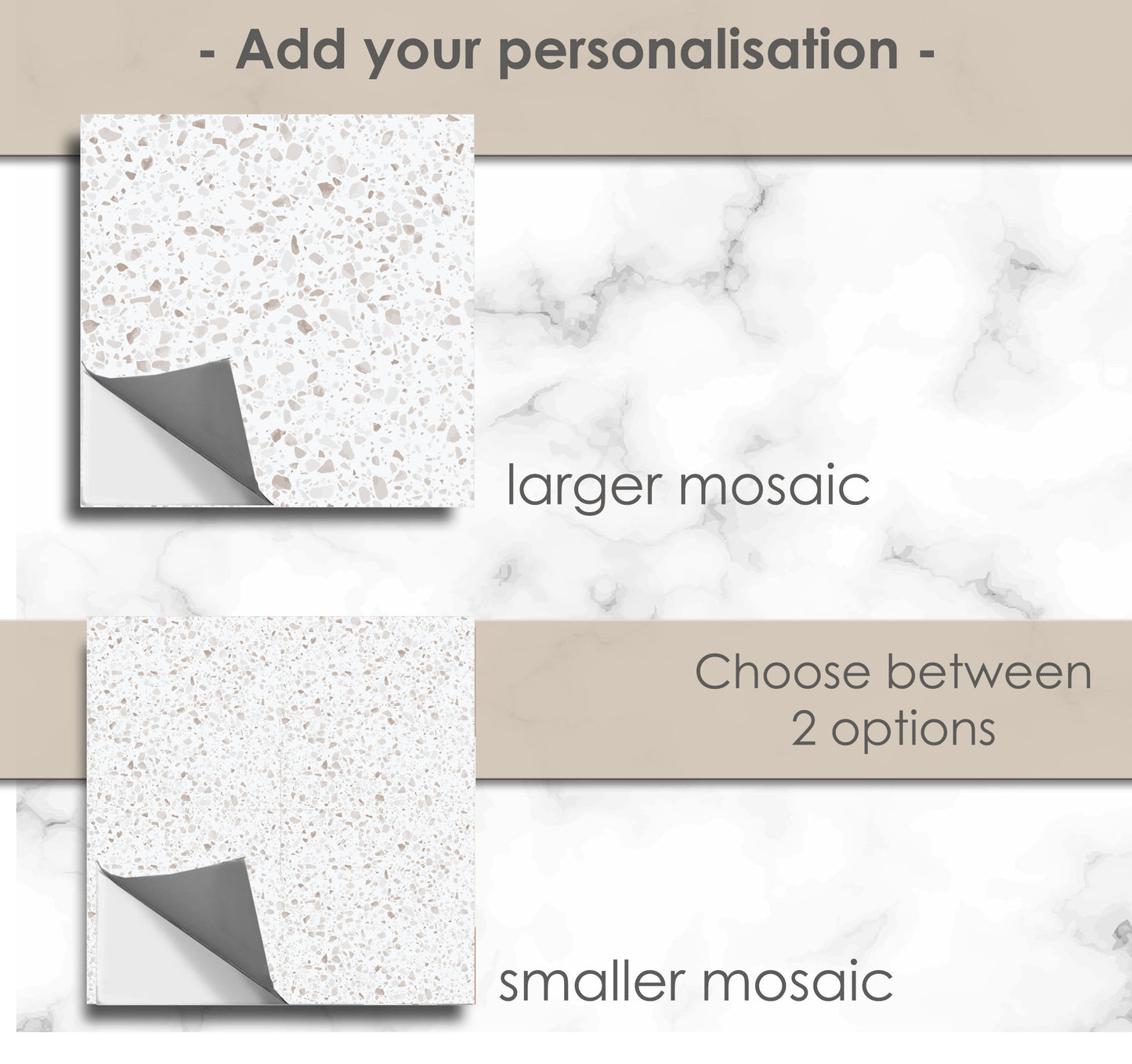 Quebec Terrazzo Premium Peel and Stick Floor Tile Stickers | Removable, Renter friendly with Anti-Slip finish in sturdy 520 microns