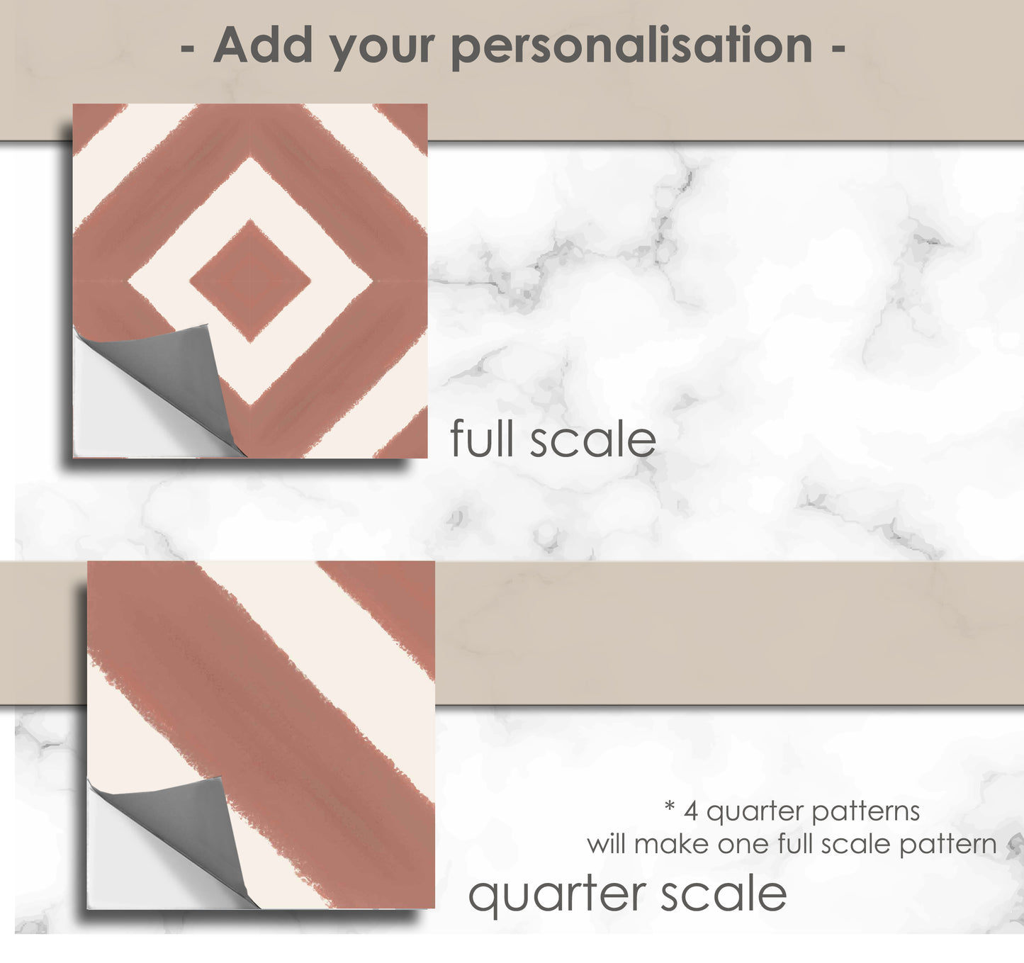 Chittor Rust Premium Peel and Stick Floor Tile Stickers | Removable, Renter friendly with Anti-Slip finish in sturdy 520 microns