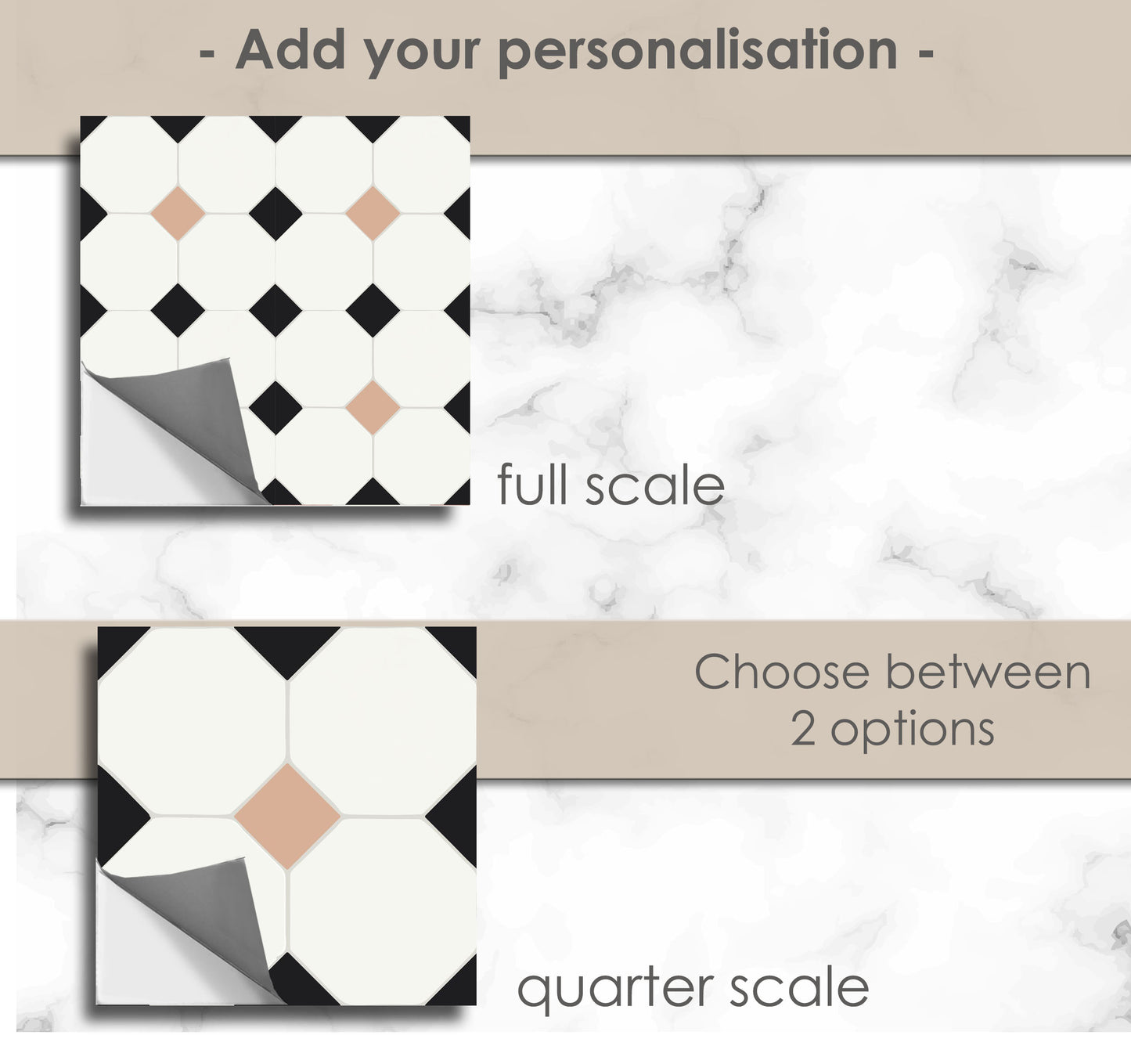 Warsaw Peach Premium Peel and Stick Floor Tile Stickers | Removable, Renter friendly with Anti-Slip finish in sturdy 520 microns