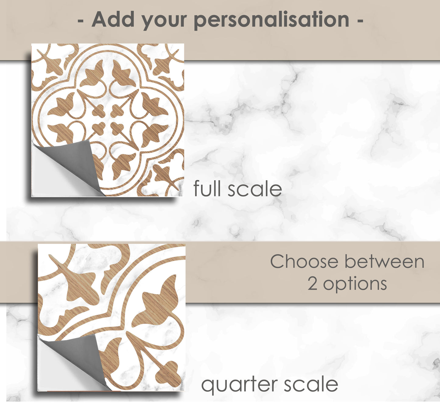 Marseille Premium Peel and Stick Floor Tile Stickers | Removable, Renter friendly with Anti-Slip finish in sturdy 520 microns