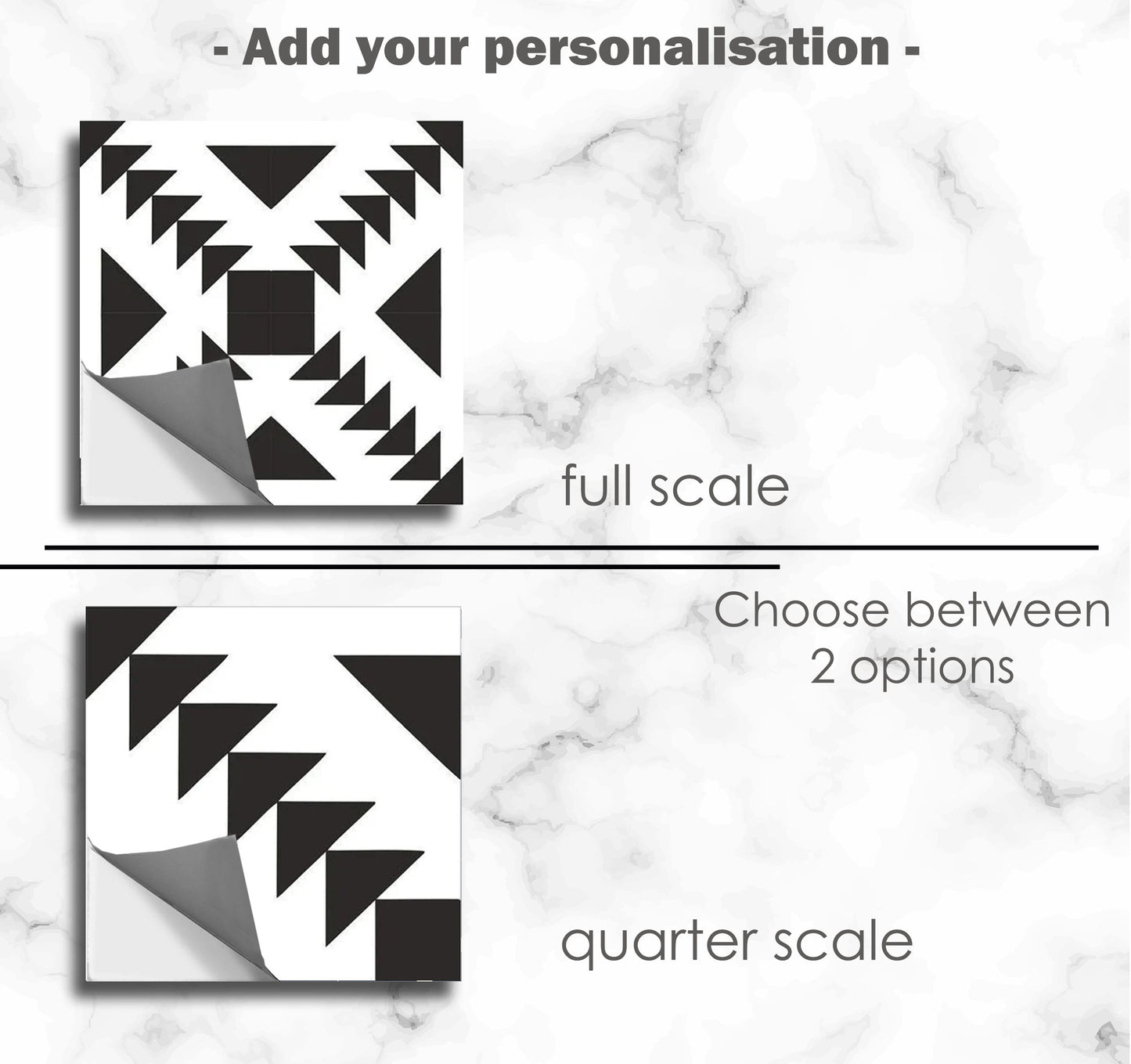 Stockholm Black Premium Peel and Stick Floor Tile Stickers | Removable, Renter friendly with Anti-Slip finish in sturdy 520 microns