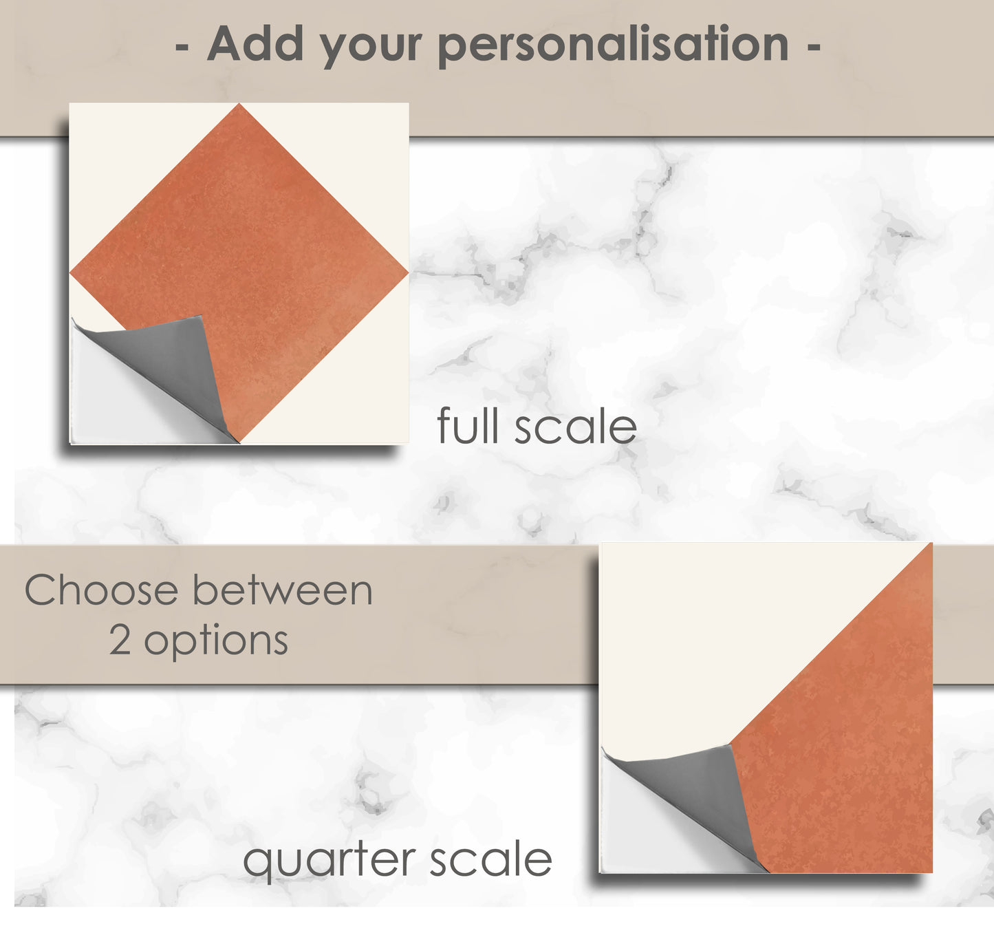 Diamond Ginger Premium Peel and Stick Floor Tile Stickers | Removable, Renter friendly with Anti-Slip finish in sturdy 520 microns