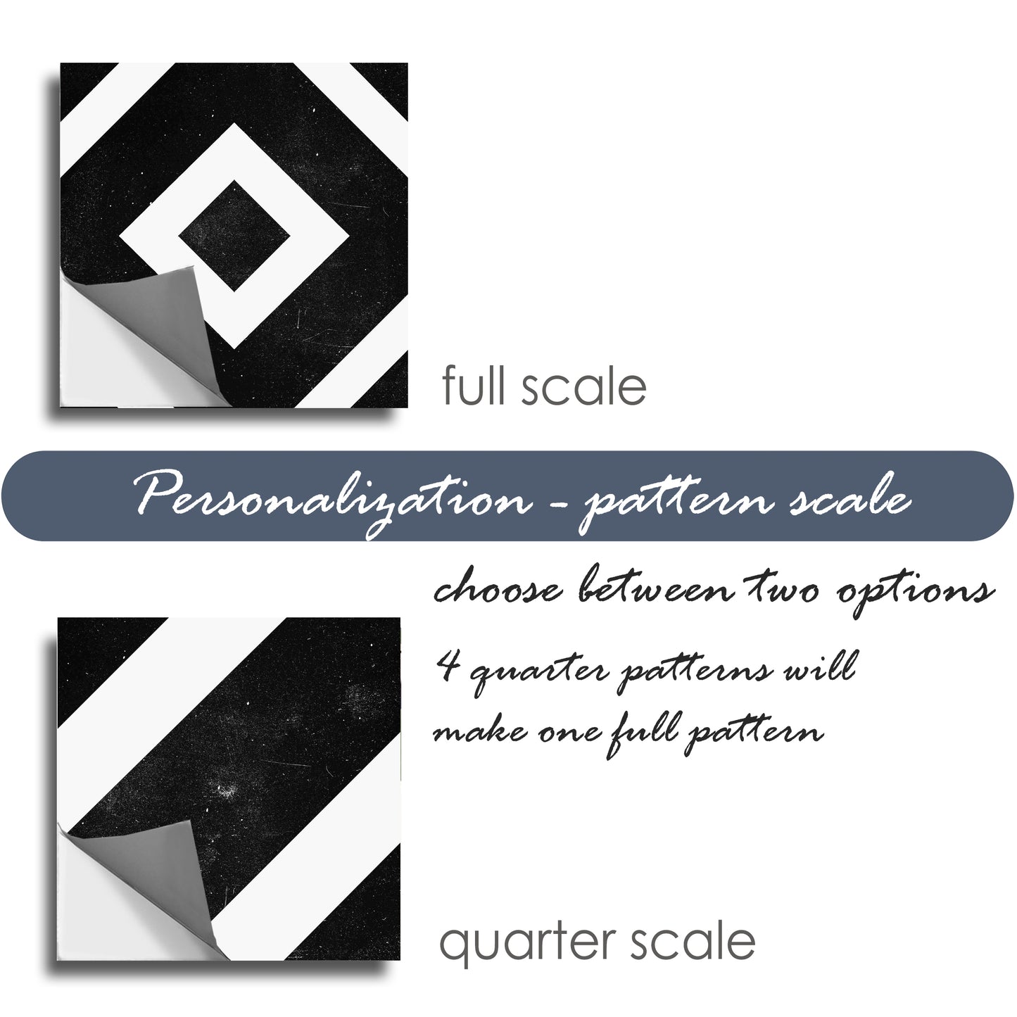 Chittor Black Premium Peel and Stick Floor Tile Stickers | Removable, Renter friendly with Anti-Slip finish in sturdy 520 microns