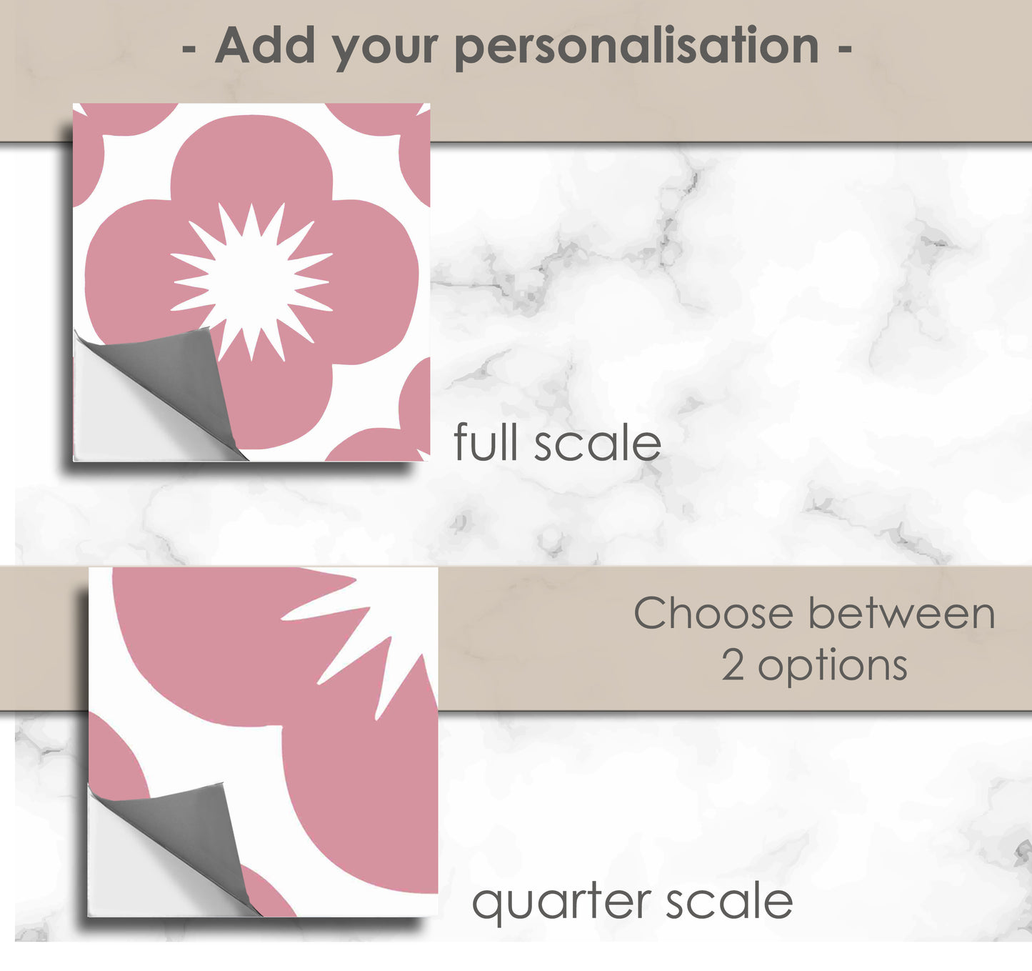 Sakura Rose Premium Peel and Stick Floor Tile Stickers | Removable, Renter friendly with Anti-Slip finish in sturdy 520 microns