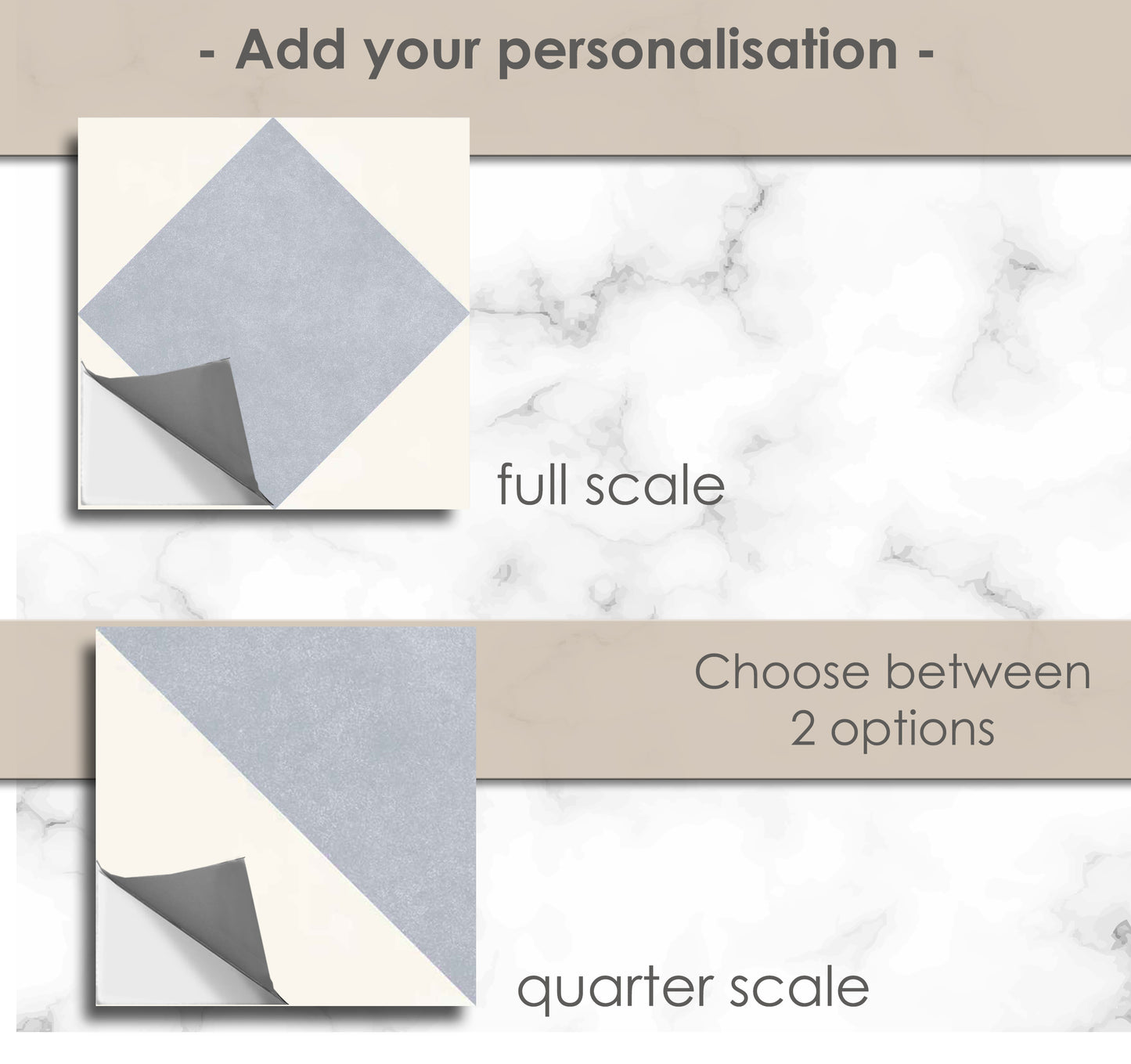 Diamond French Blue Premium Peel and Stick Floor Tile Stickers | Removable, Renter friendly with Anti-Slip finish in sturdy 520 microns