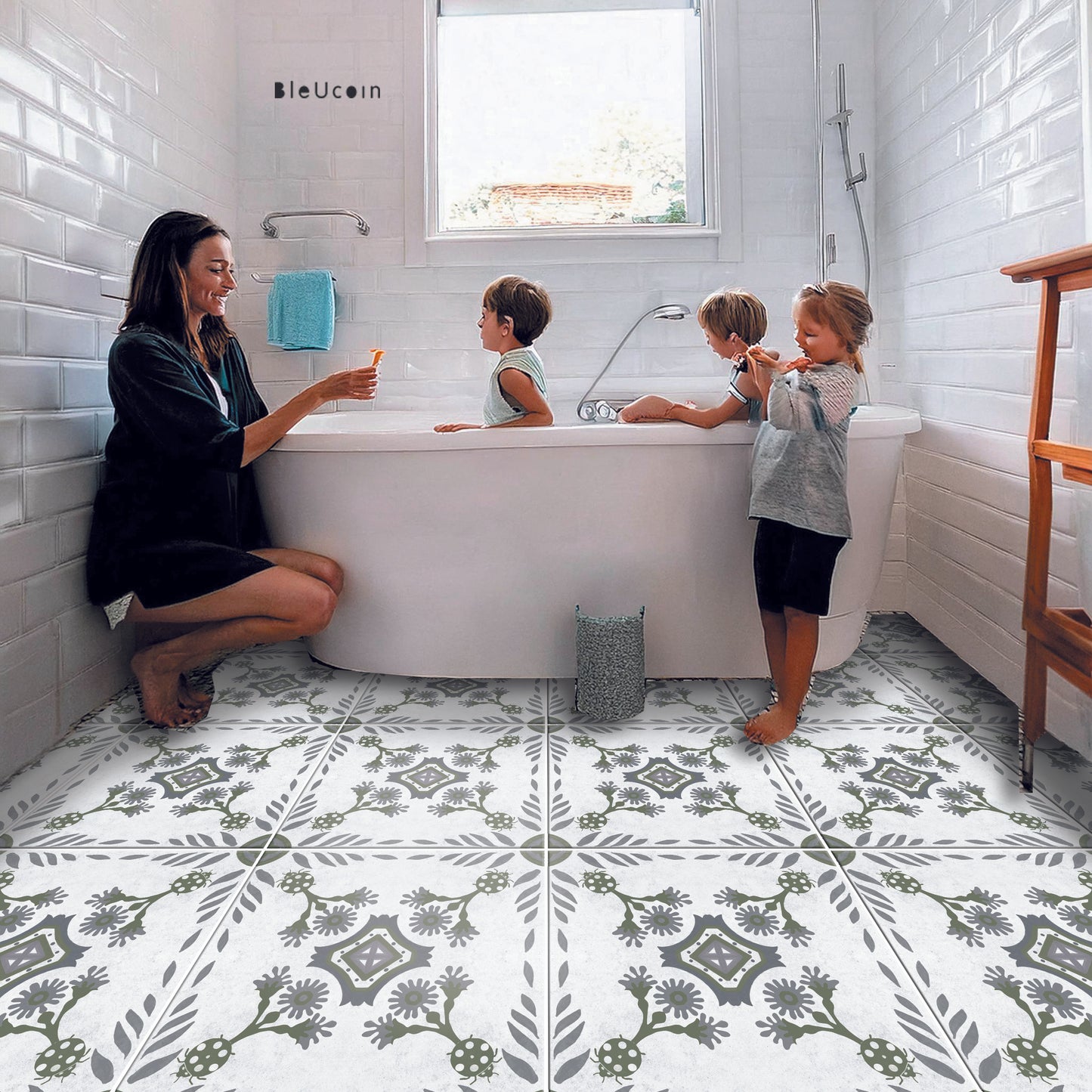 Havana Beetle Premium Peel and Stick Floor Tile Stickers | Removable, Renter friendly with Anti-Slip finish in sturdy 520 microns