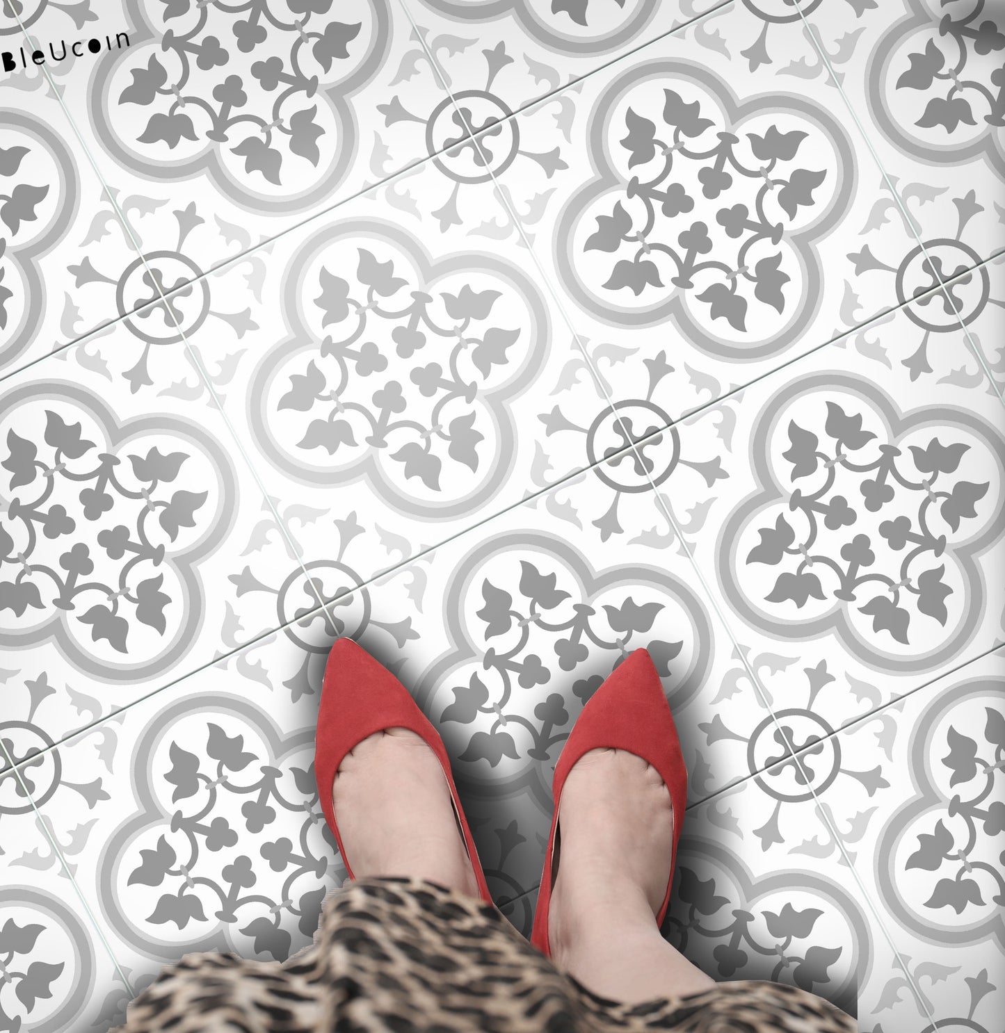 Faro Premium Peel and Stick Floor Tile Stickers | Removable, Renter friendly with Anti-Slip finish in sturdy 520 microns