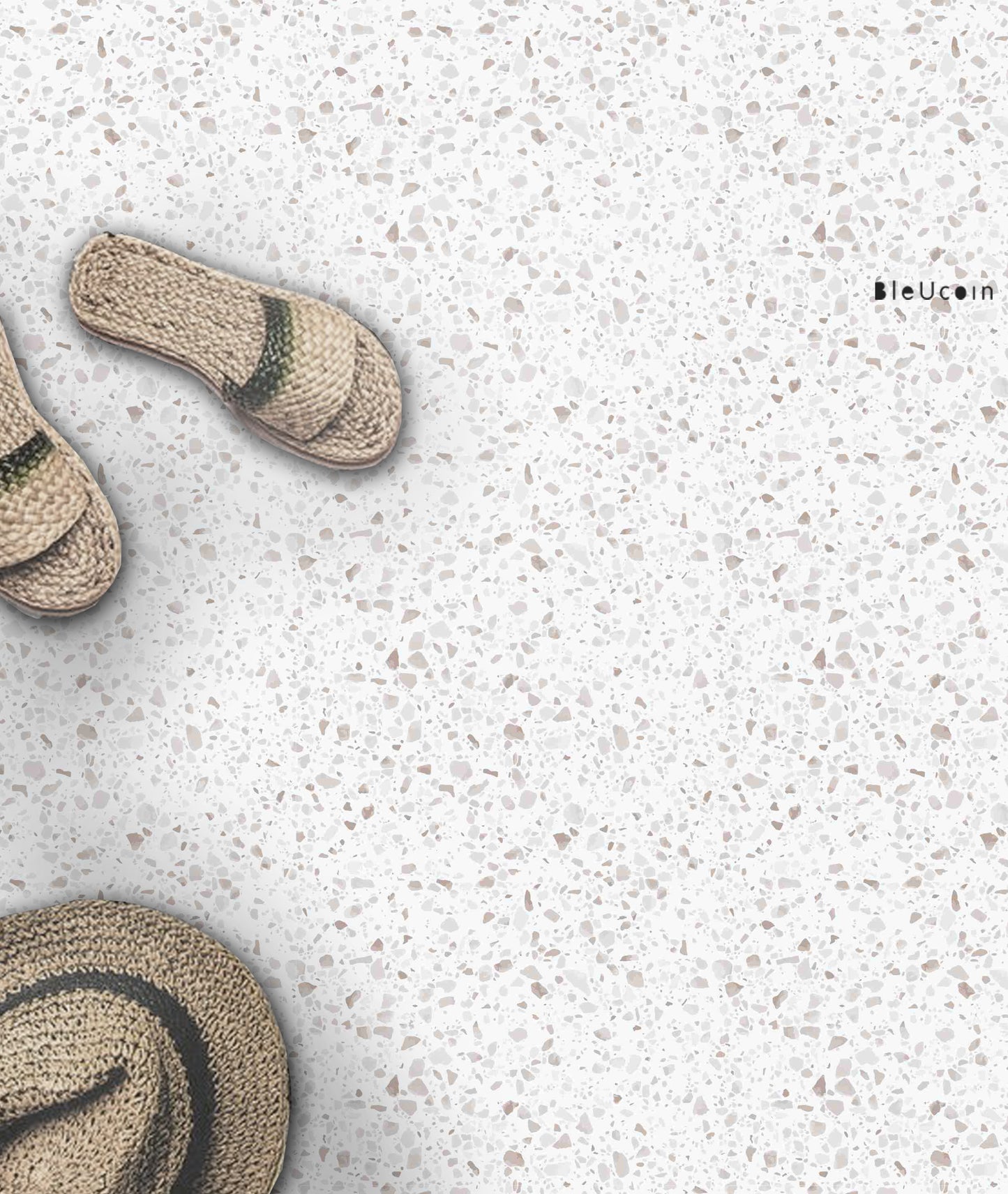 Quebec Terrazzo Premium Peel and Stick Floor Tile Stickers | Removable, Renter friendly with Anti-Slip finish in sturdy 520 microns