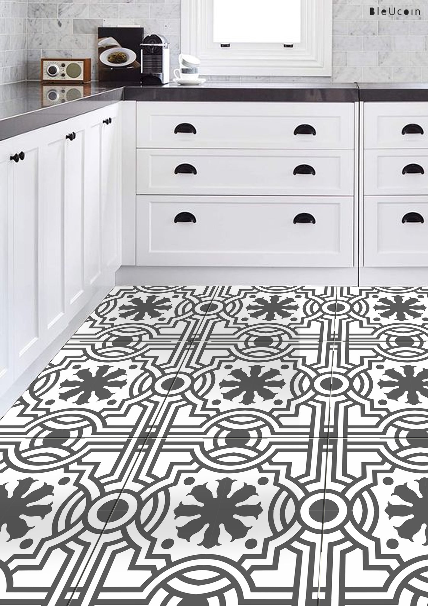 Santiago Premium Peel and Stick Floor Tile Stickers | Removable, Renter friendly with Anti-Slip finish in sturdy 520 microns