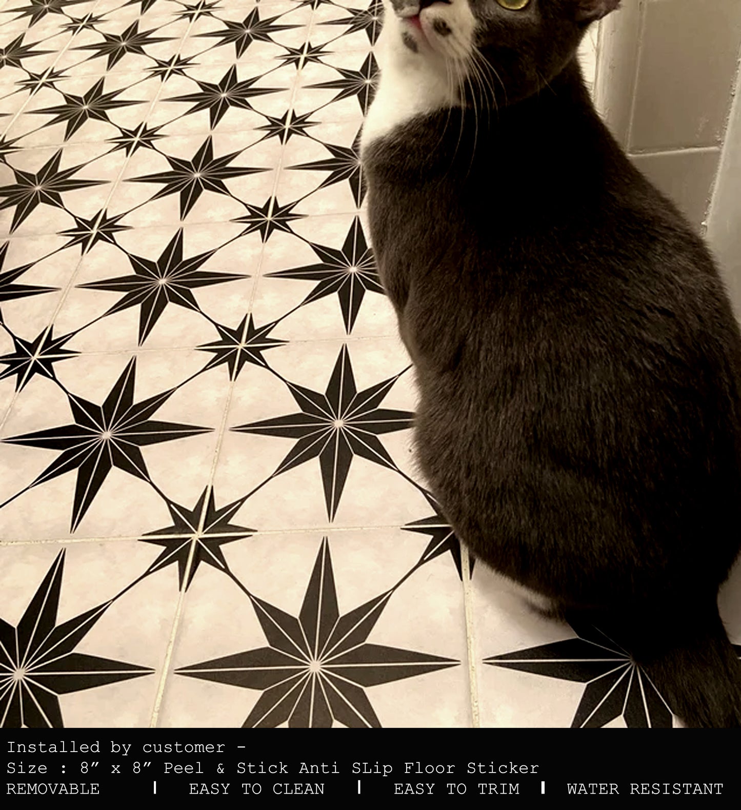 Positano Premium Peel and Stick Floor Tile Stickers | Removable, Renter friendly with Anti-Slip finish in sturdy 520 microns