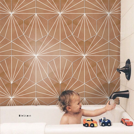 Kobe Terracotta Hexagon Peel & Stick Tile Decal