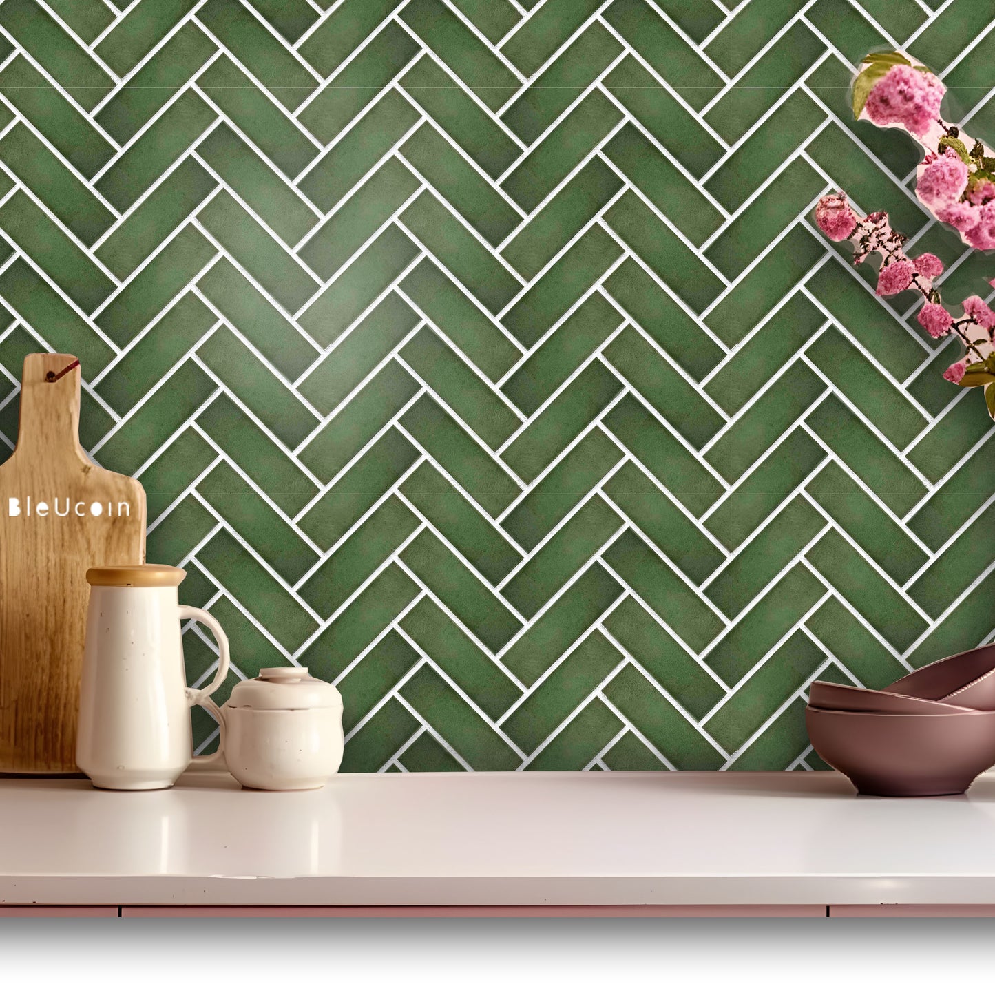 Herringbone Everleaf Peel & Stick Tile