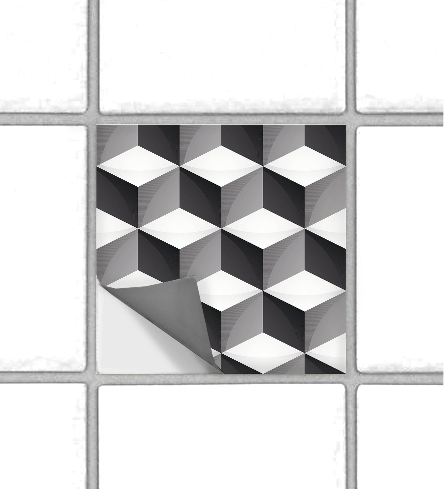 Art Deco Cube Peel & Stick Anti-Slip Flooring