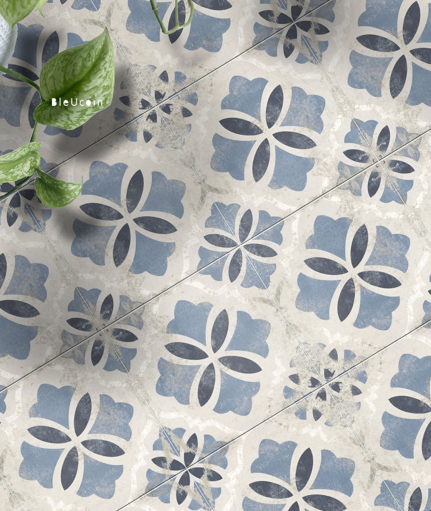 Rockhill Premium Peel and Stick Floor Tile Stickers | Removable, Renter friendly with Anti-Slip finish in sturdy 520 microns